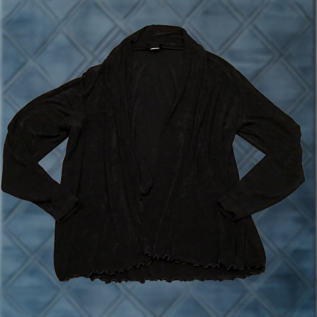 Vintage Ahni Shirt Womens Size 1 Black Open Front Long Sleeve Blouse Tunic Women's Medium? Size XS / US 0-2 / IT 36-38 - 1 Thumbnail