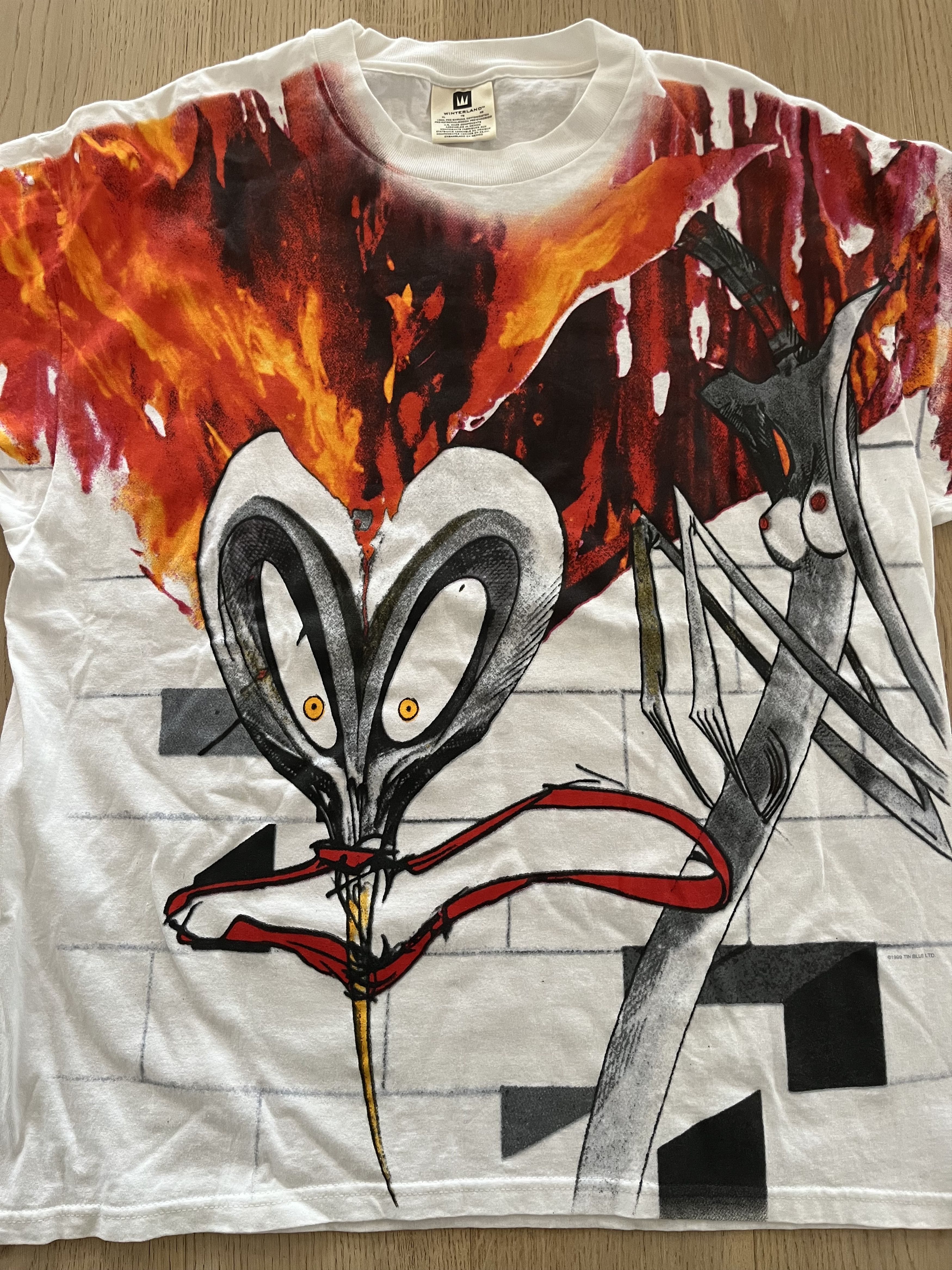 Vintage Pink Floyd The Wall AOP 99’ Tee By Gerald Scarfe Size US XL / EU 56 / 4 - 3 Thumbnail