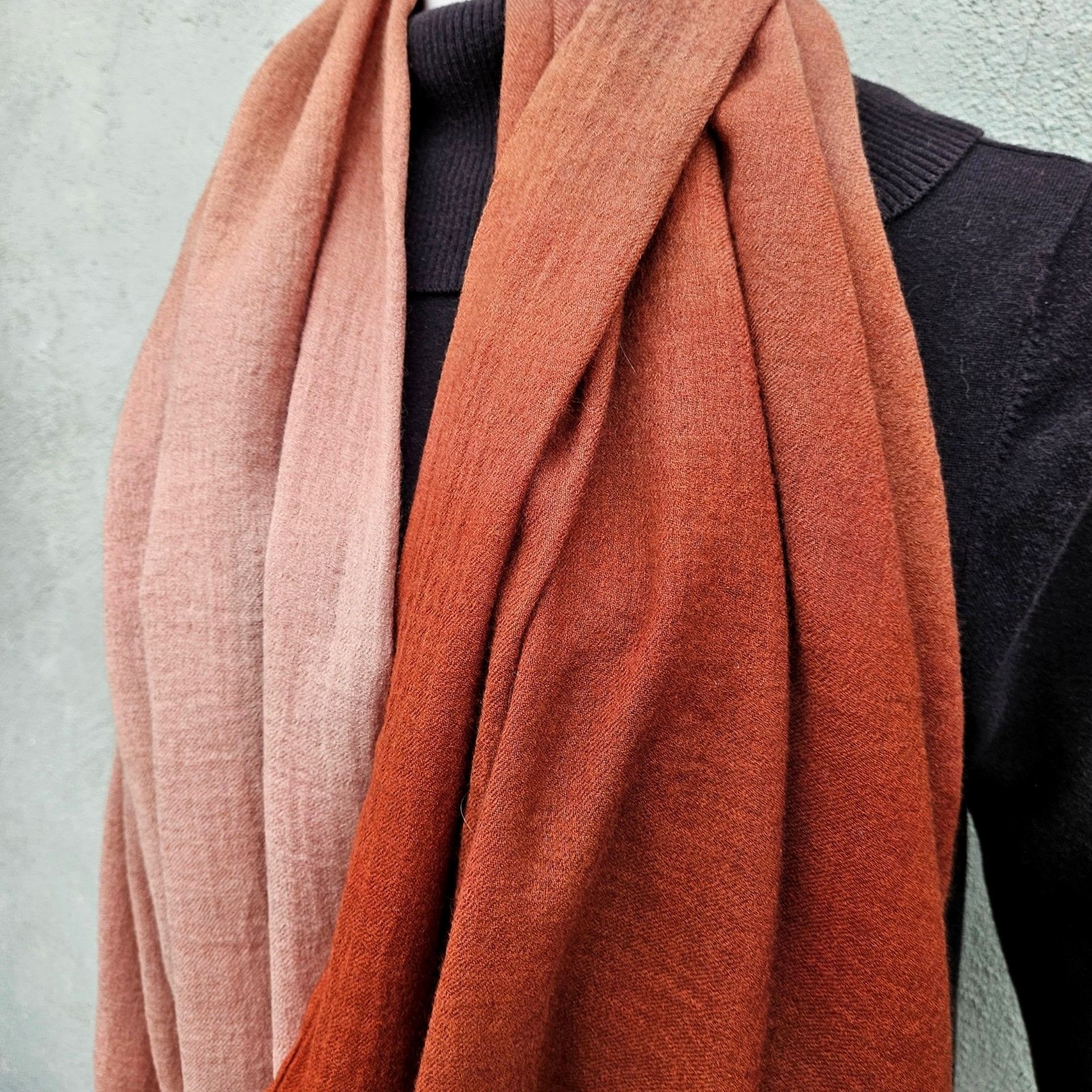 Donna Karan Vintage Donna Karan Signature Wool Shawl Wrap Rust Blush Omb Size ONE SIZE - 14 Thumbnail
