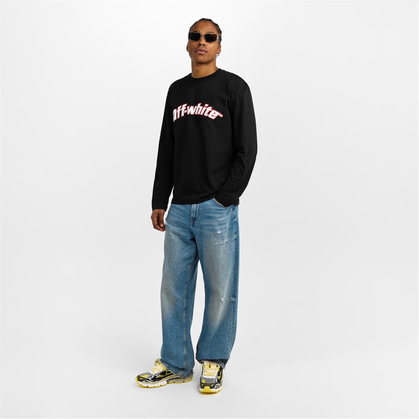 Off-White o1g2r1mq0226 Logo Skate Long Sleeve T-Shirt In Black Size US XS / EU 42 / 0 - 6 Thumbnail