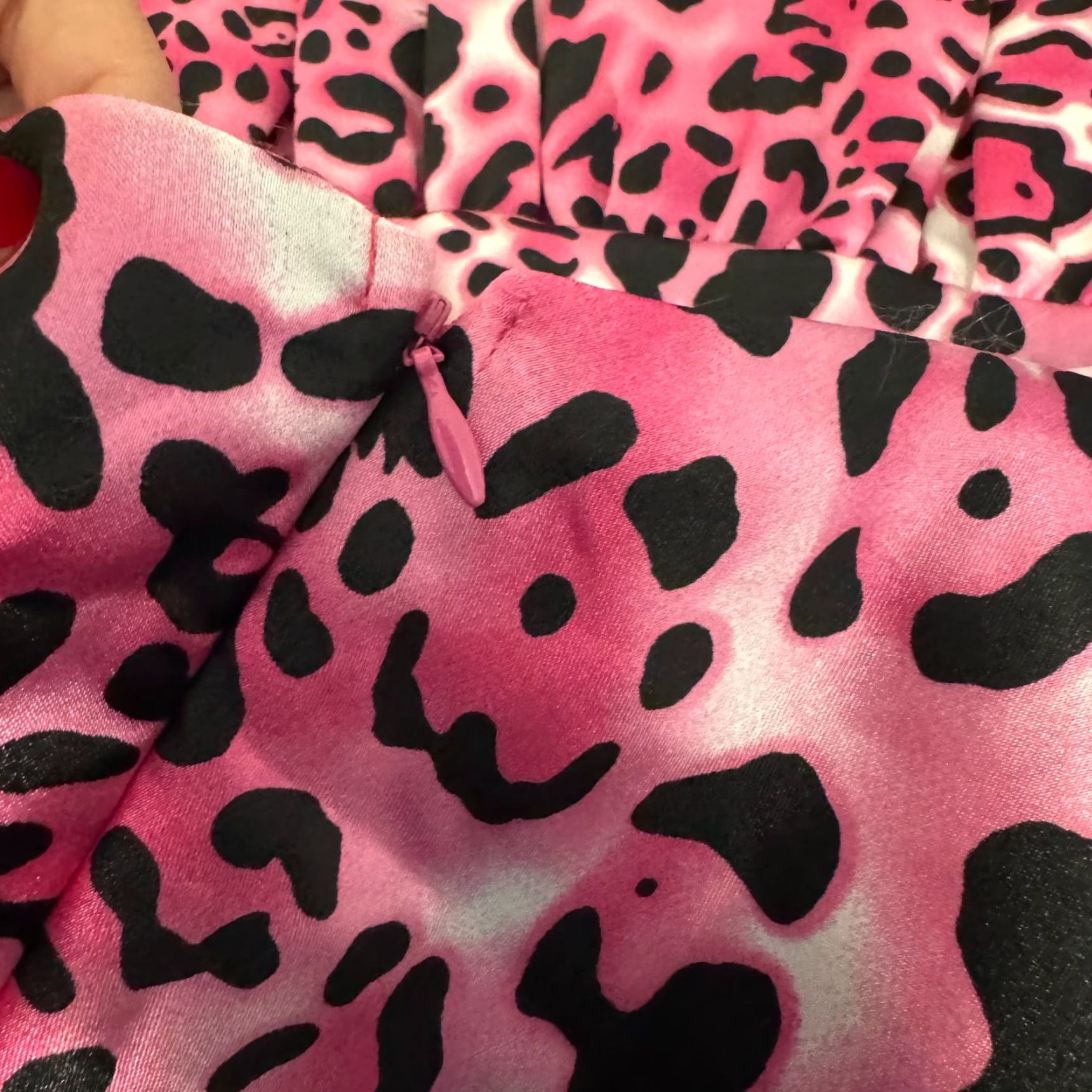 Vintage VINTAGE 90s Y2K Fiesta Strapless Mini Dress Pink Cheetah Leopard Satin 8 Medium Women's Size M / US 6-8 / IT 42-44 - 6 Thumbnail