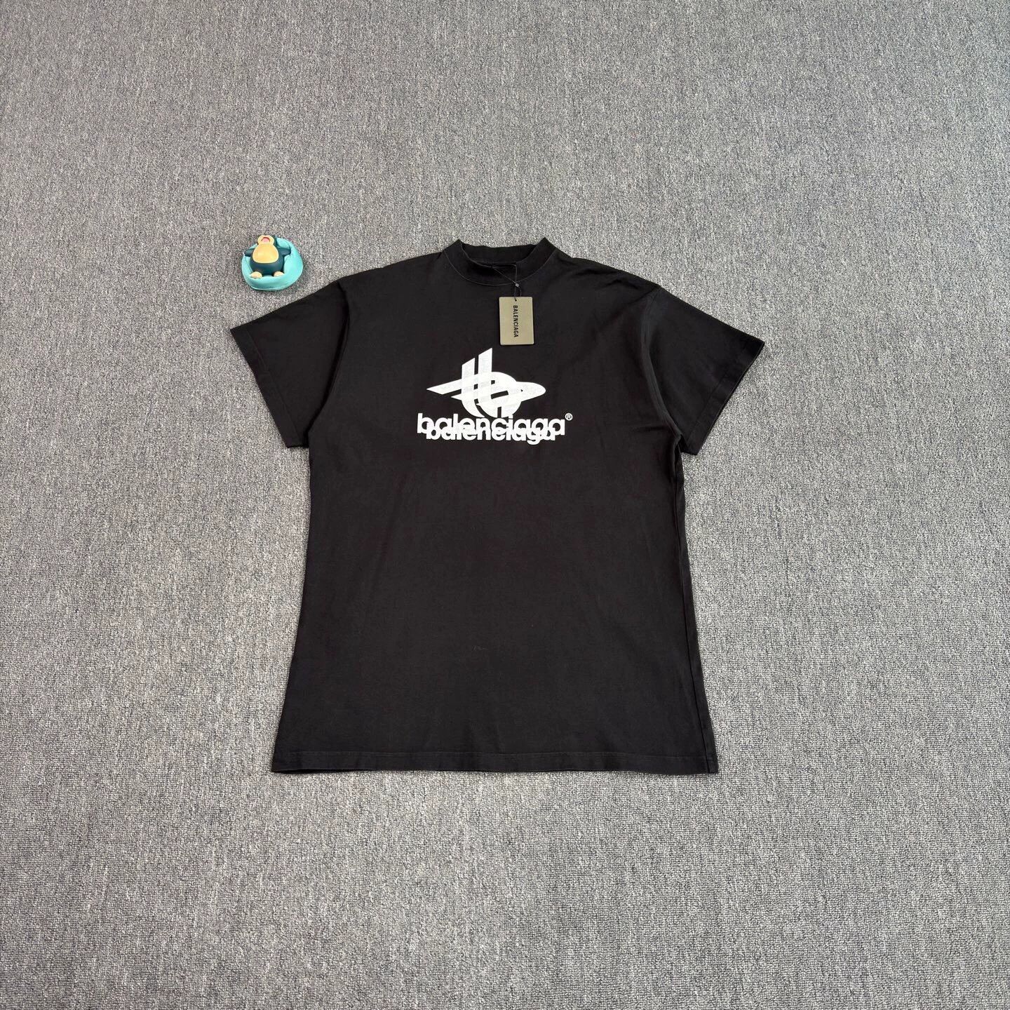 Balenciaga Balenciaga WMN Phantom Overlap Logo Black Tee 1 NM Size S / US 4 / IT 40 - 1 Thumbnail