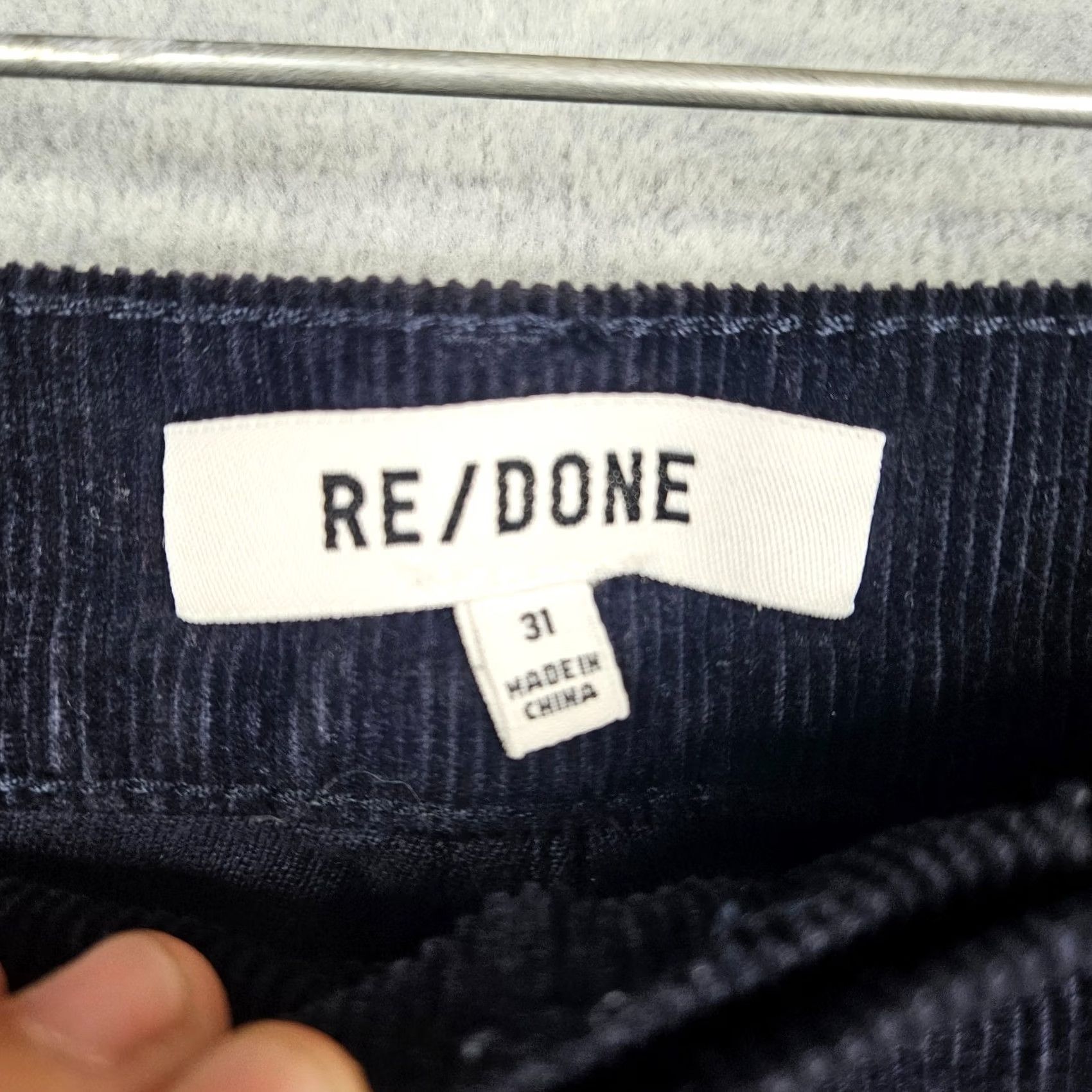 RE/DONE Re/Done Women's Corduroy Straight Leg Casual Pant Size 31 Blue Deep Navy Corduroy Jeans Pant Regular Rise Men/Women None Size 24" / US 00 / IT 34 - 4 Thumbnail