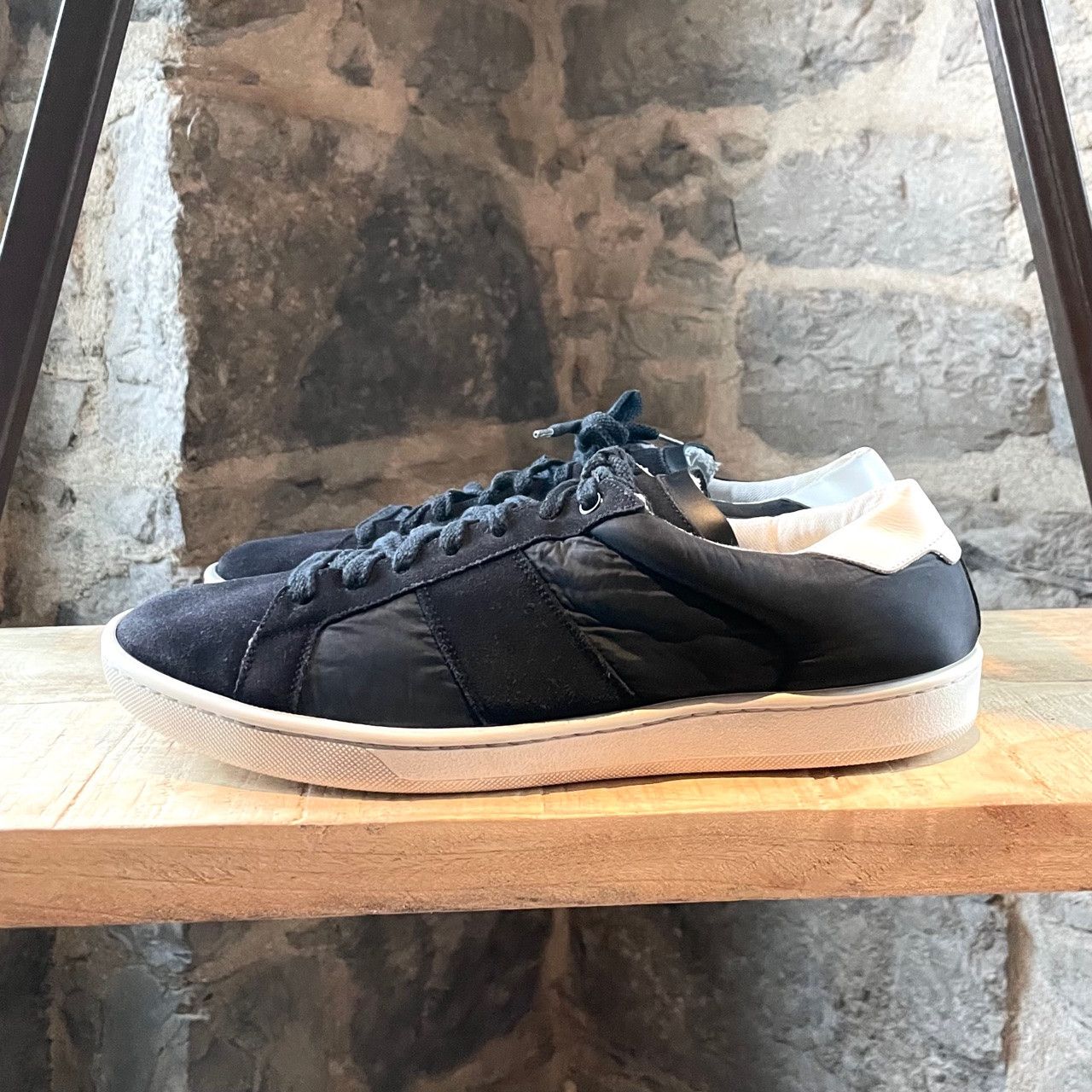 Saint Laurent Paris Saint Laurent Black Suede Nylon Low-top Sneakers Size US 8.5 / EU 41-42 - 5 Thumbnail