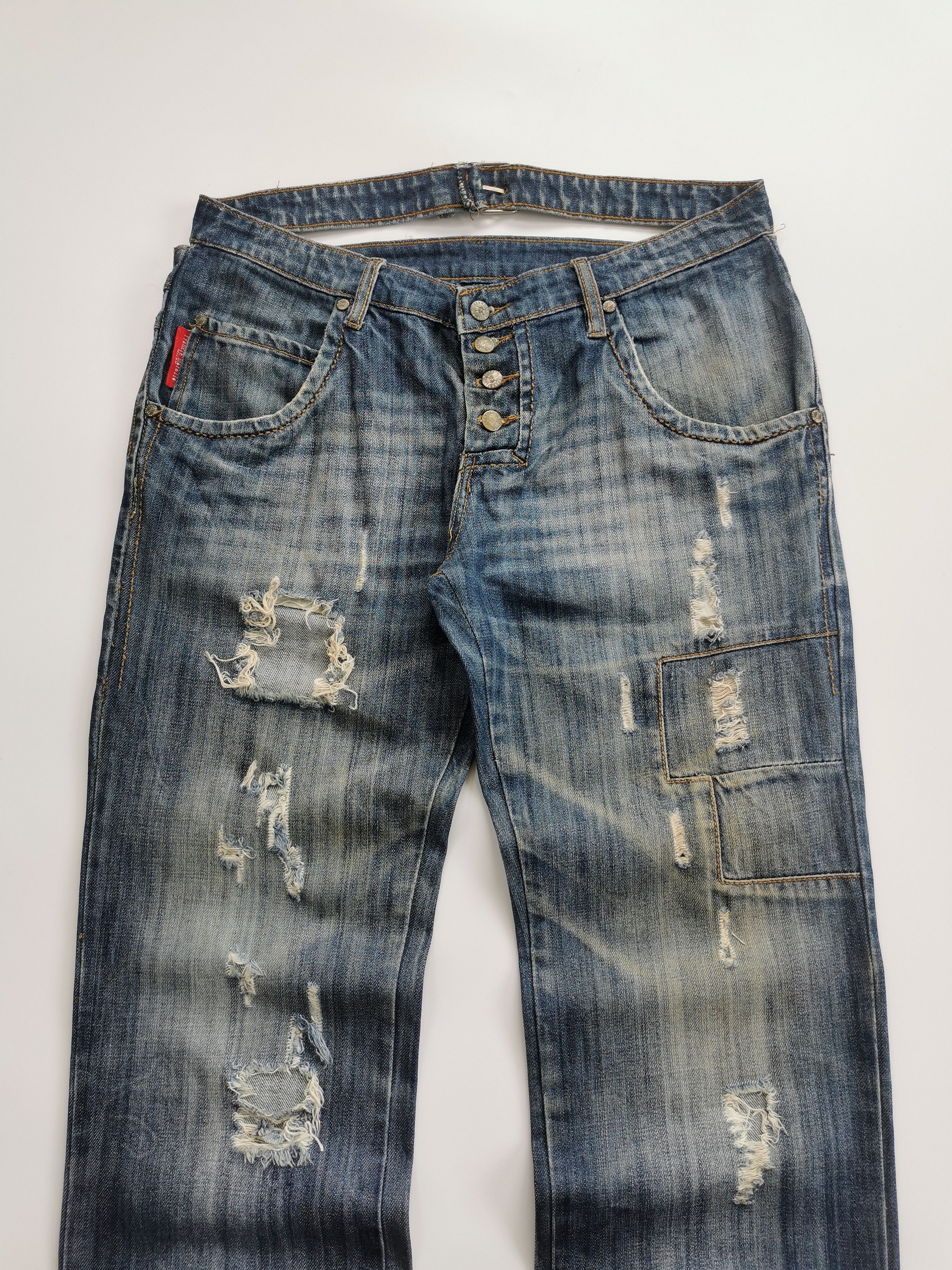 Frankie Morello Frankie Morello Y2K Gimmick Skull Damage Processing Jeans Size US 32 / EU 48 - 5 Thumbnail