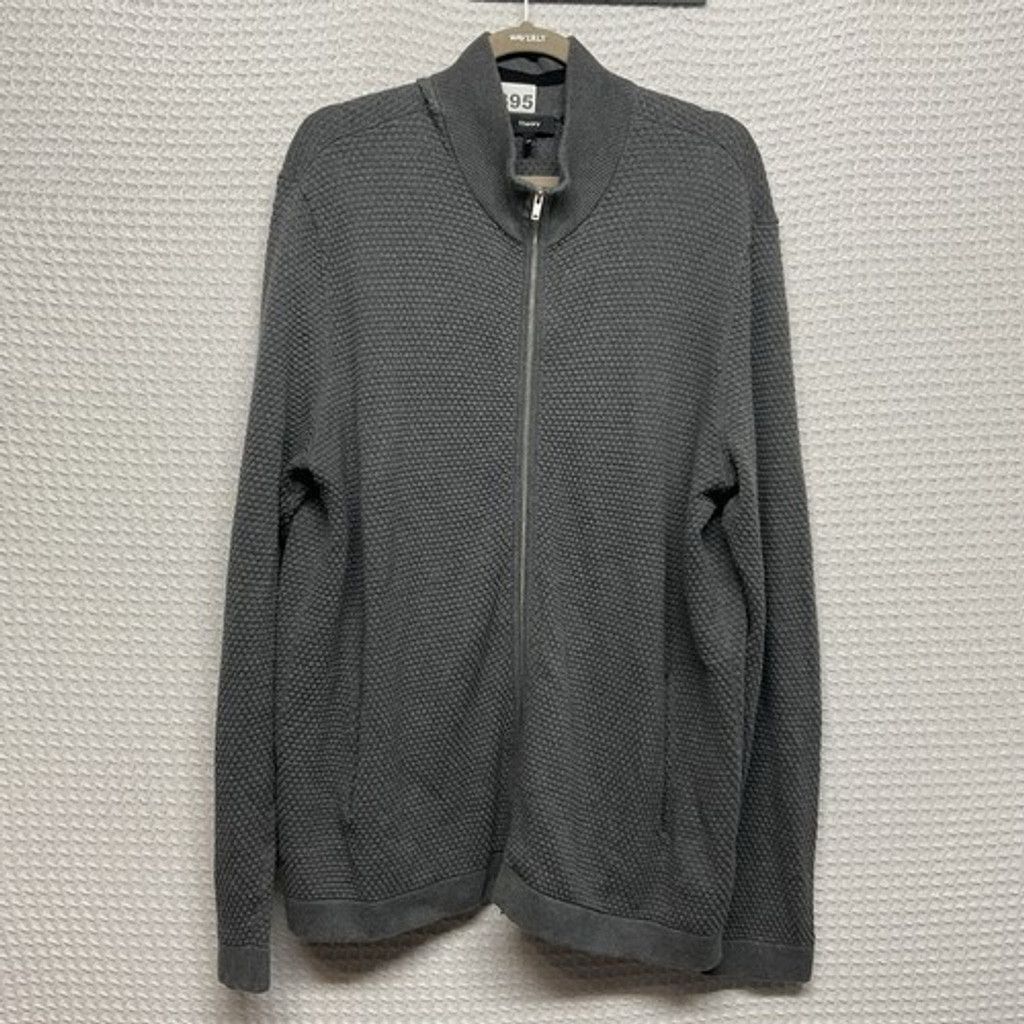 Theory Theory Gray Waverly Waffle Textured Full Zip Cardigan Men2XL Size US XXL / EU 58 / 5 - 9 Thumbnail