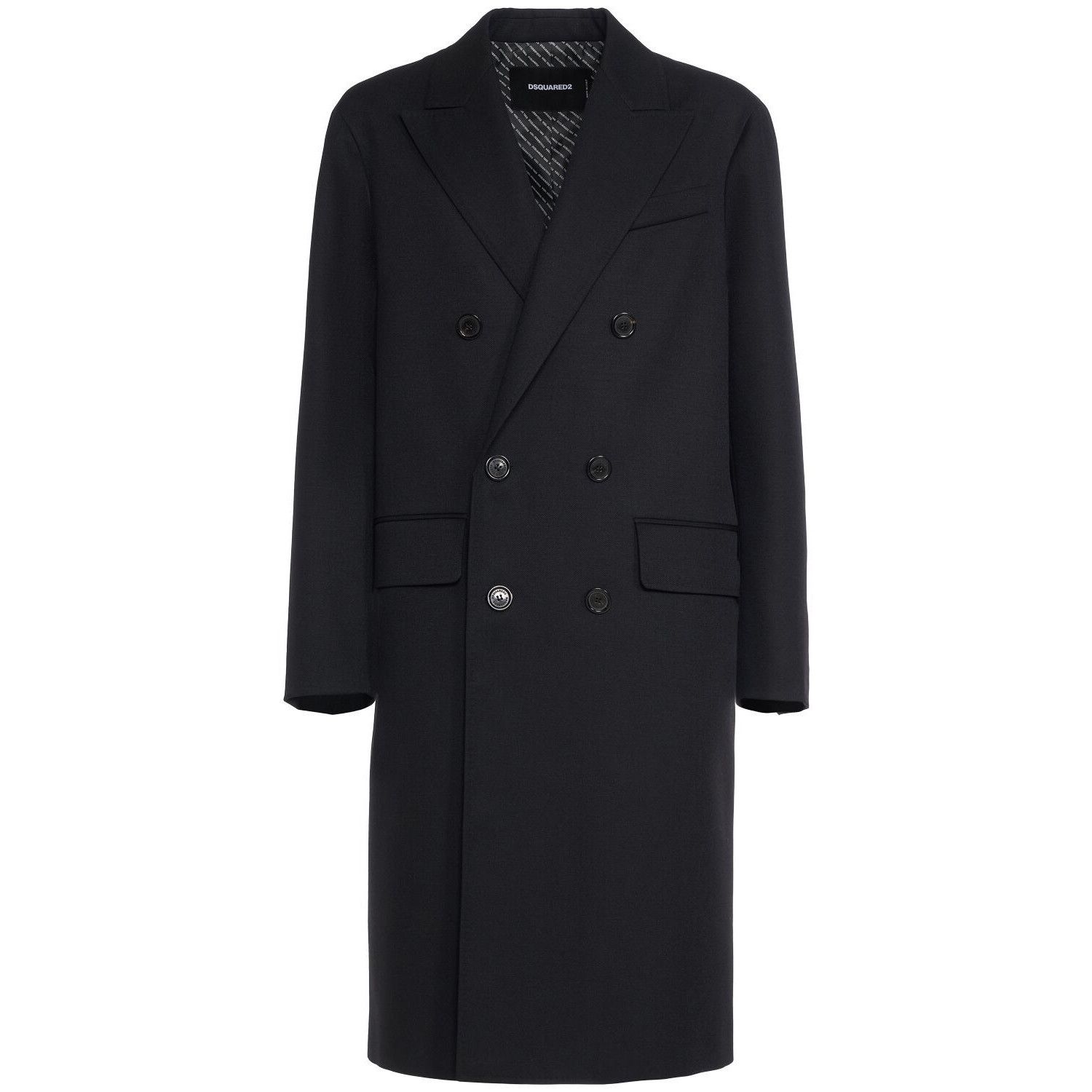 Dsquared2 DSQUARED2 Black Double Breasted Wool Evening Coat New & Auth Size US XXL / EU 58 / 5 - 1 Thumbnail