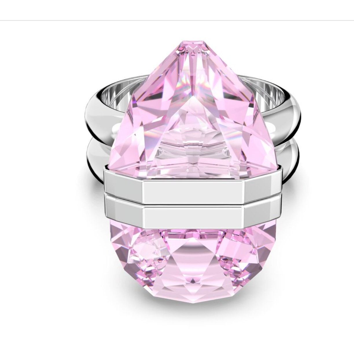 Swarovski Swarovski Lucent ring Magnetic, Pink, Rhodium plated 7 USA Size ONE SIZE - 1 Thumbnail