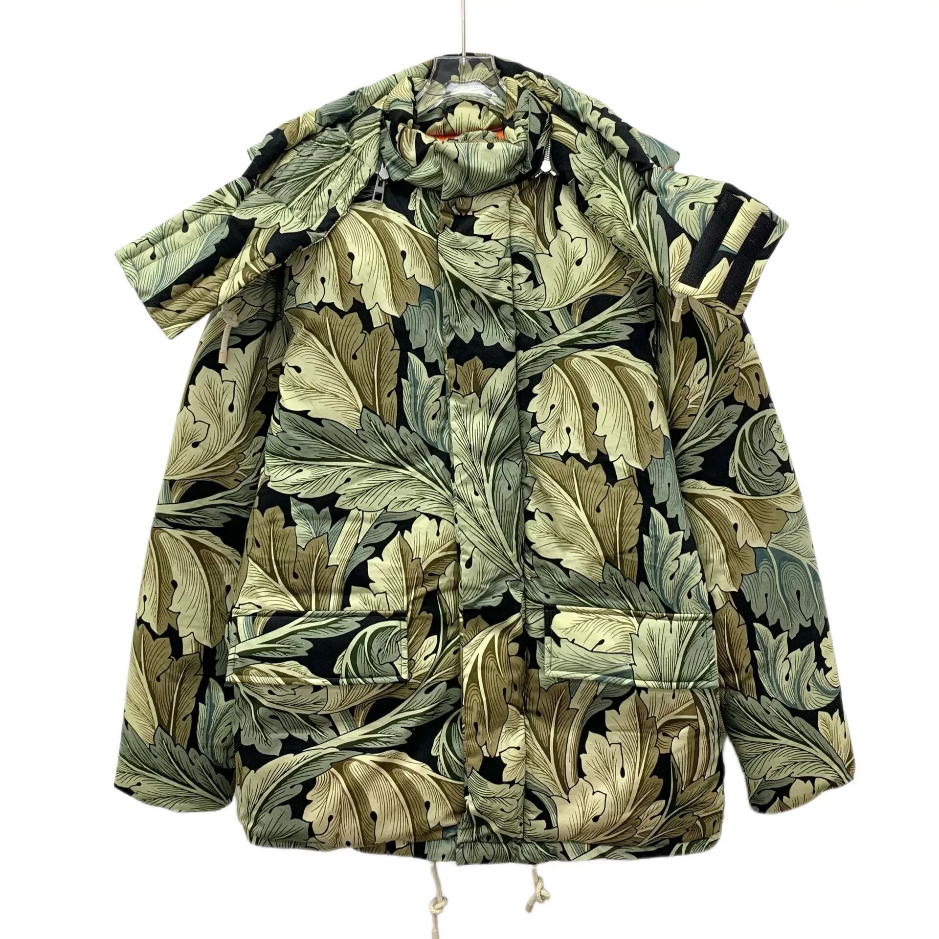 Loewe Loewe Green Floral Hooded Puffer Jacket Size US L / EU 52-54 / 3 - 1 Thumbnail