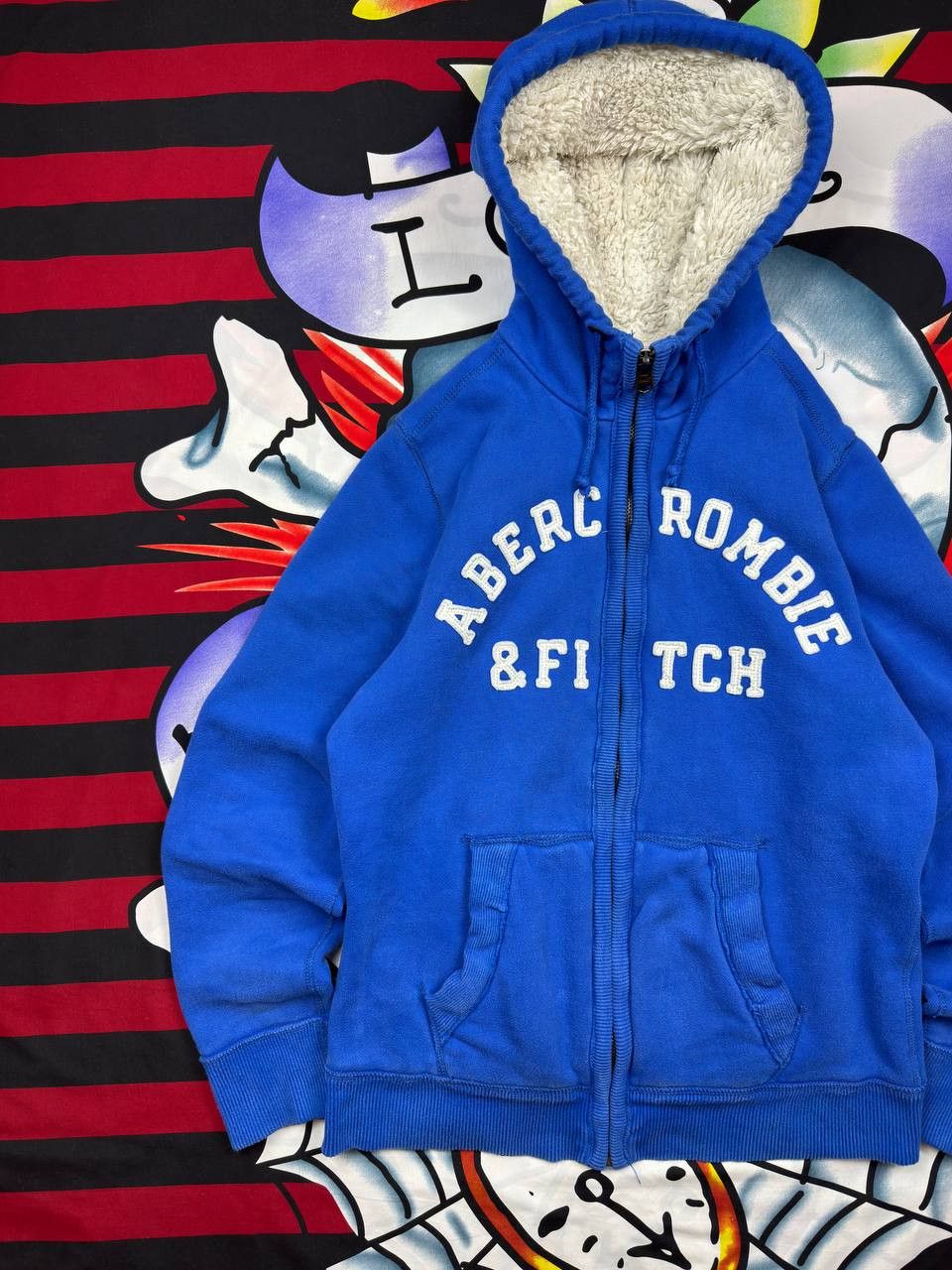 Abercrombie & Fitch Vintage Abercrombie Fitch Zip Hoodie Fur Fuzzy Full Mohair Size US L / EU 52-54 / 3 - 3 Thumbnail
