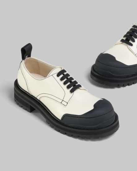 Maison Margiela o1f1d3z1025 Army Derby Shoes in Black/Cream Size US 12 / EU 45 - 3 Thumbnail