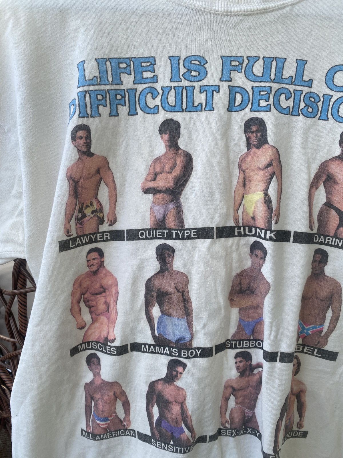 Vintage gym man sexy humor life is full of difficult decision tee Size US M / EU 48-50 / 2 - 3 Thumbnail