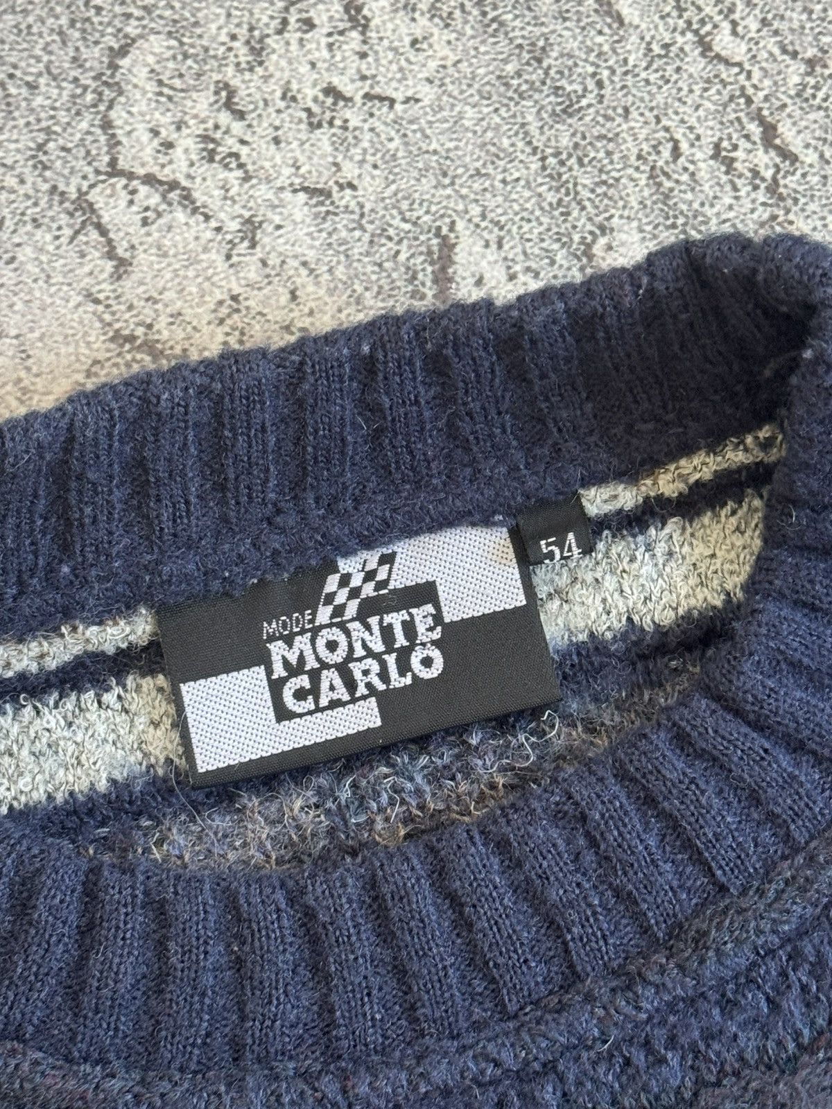 Monte Carlo 54 L/XL cable knit sweater jumper knitwear 90s