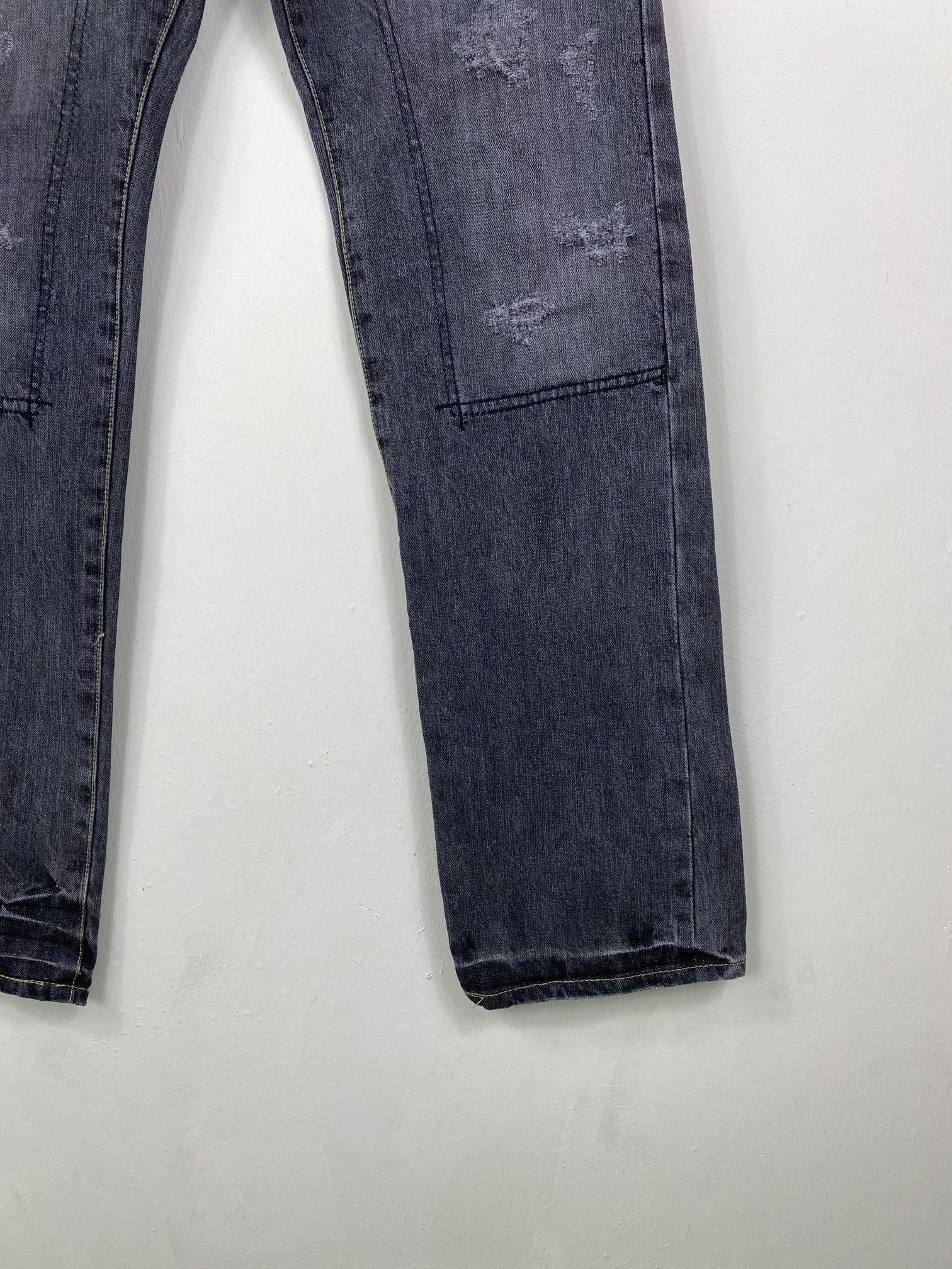 Japanese Brand Japan Twenty Works distressed doubleknee faded black jean Size US 32 / EU 48 - 5 Thumbnail