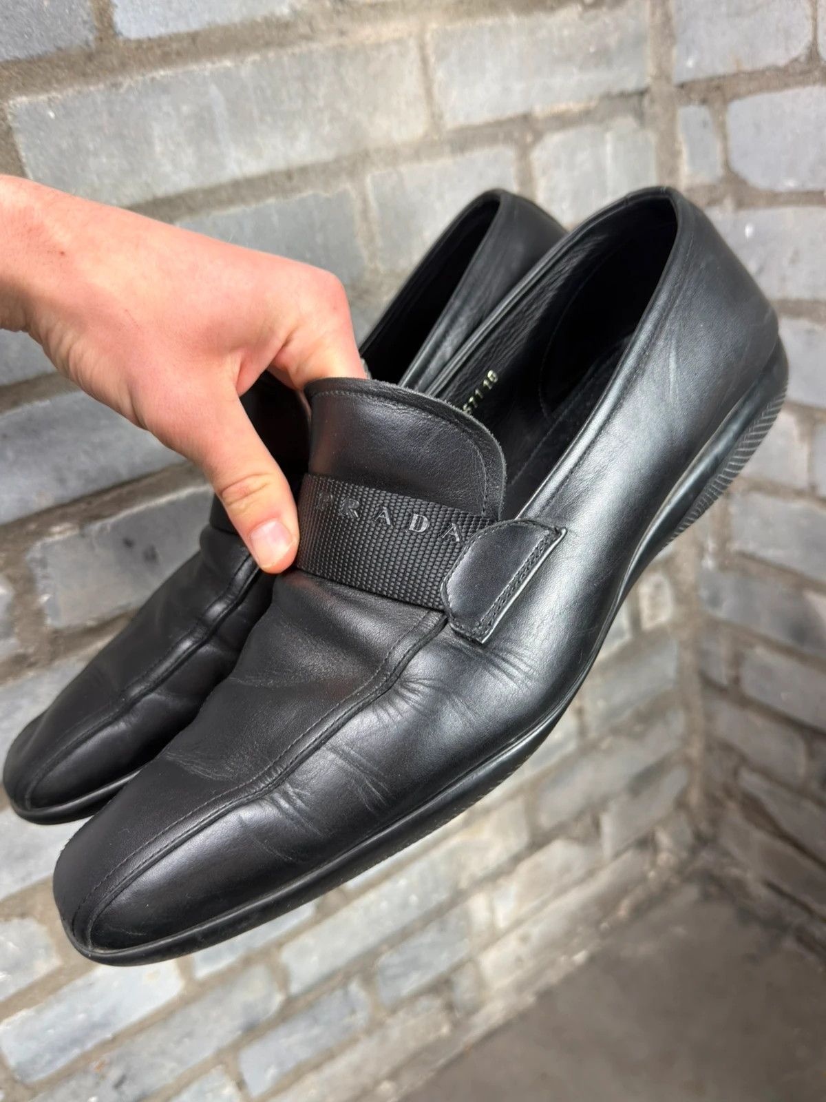Prada Prada leather square toes vintage loafers Size US 12 / EU 45 - 3 Thumbnail