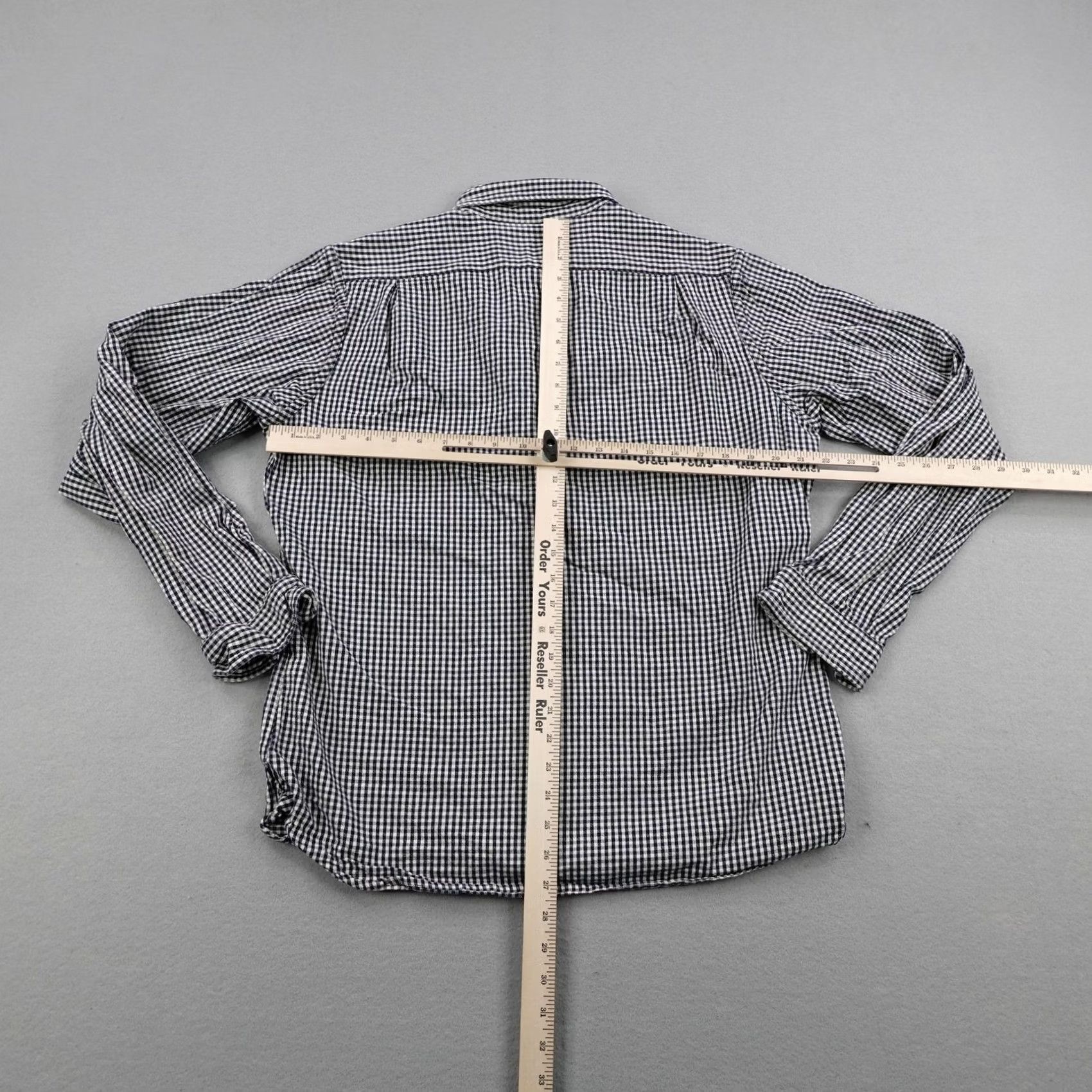 Schott Schott Bros Shirt Mens Large Blue White Gingham Check Button Up Cotton Heavyweight Size US L / EU 52-54 / 3 - 4 Thumbnail