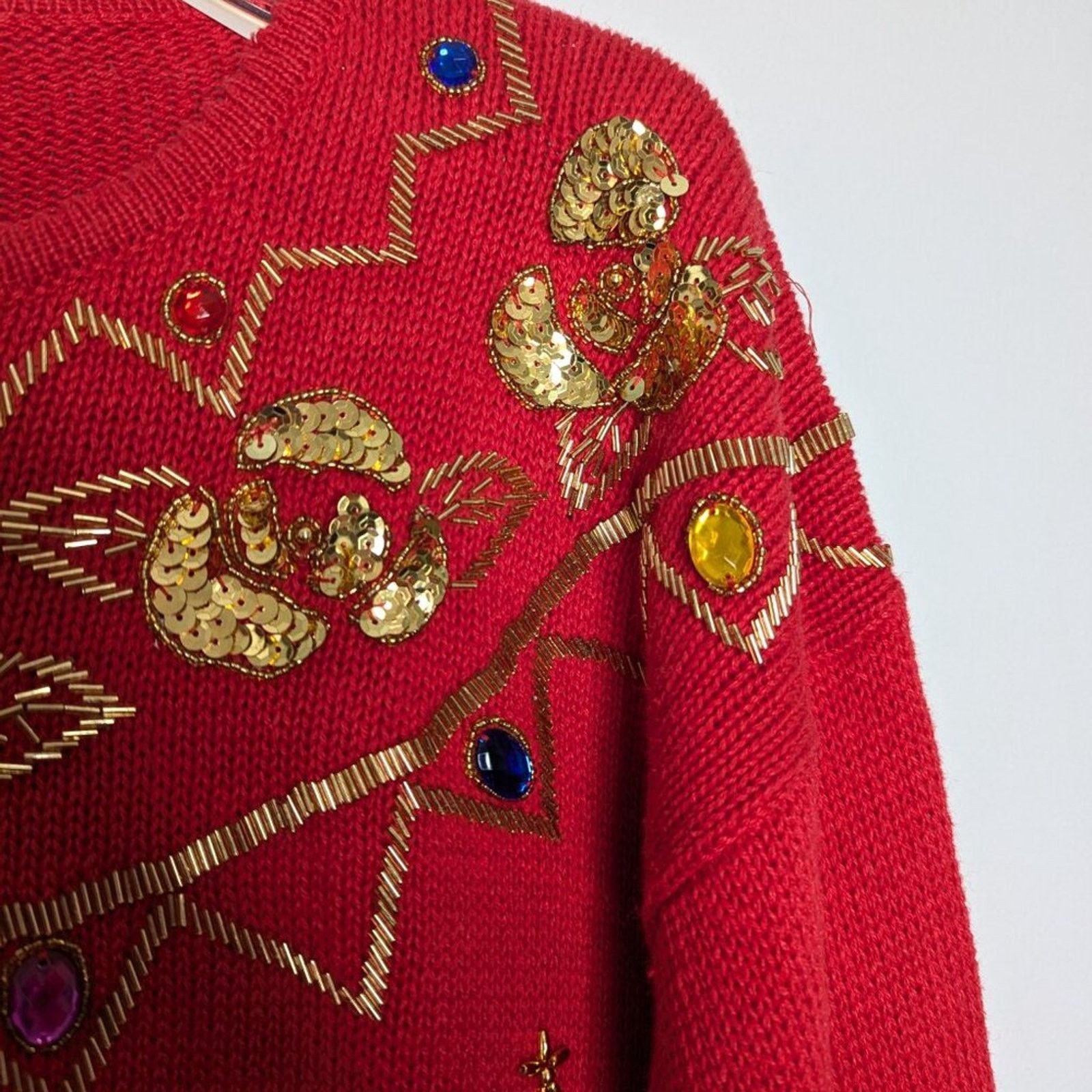 Vintage Vintage Crew Neck Long Sleeve Sweater Gold Beaded Sequins Size S / US 4 / IT 40 - 9 Thumbnail
