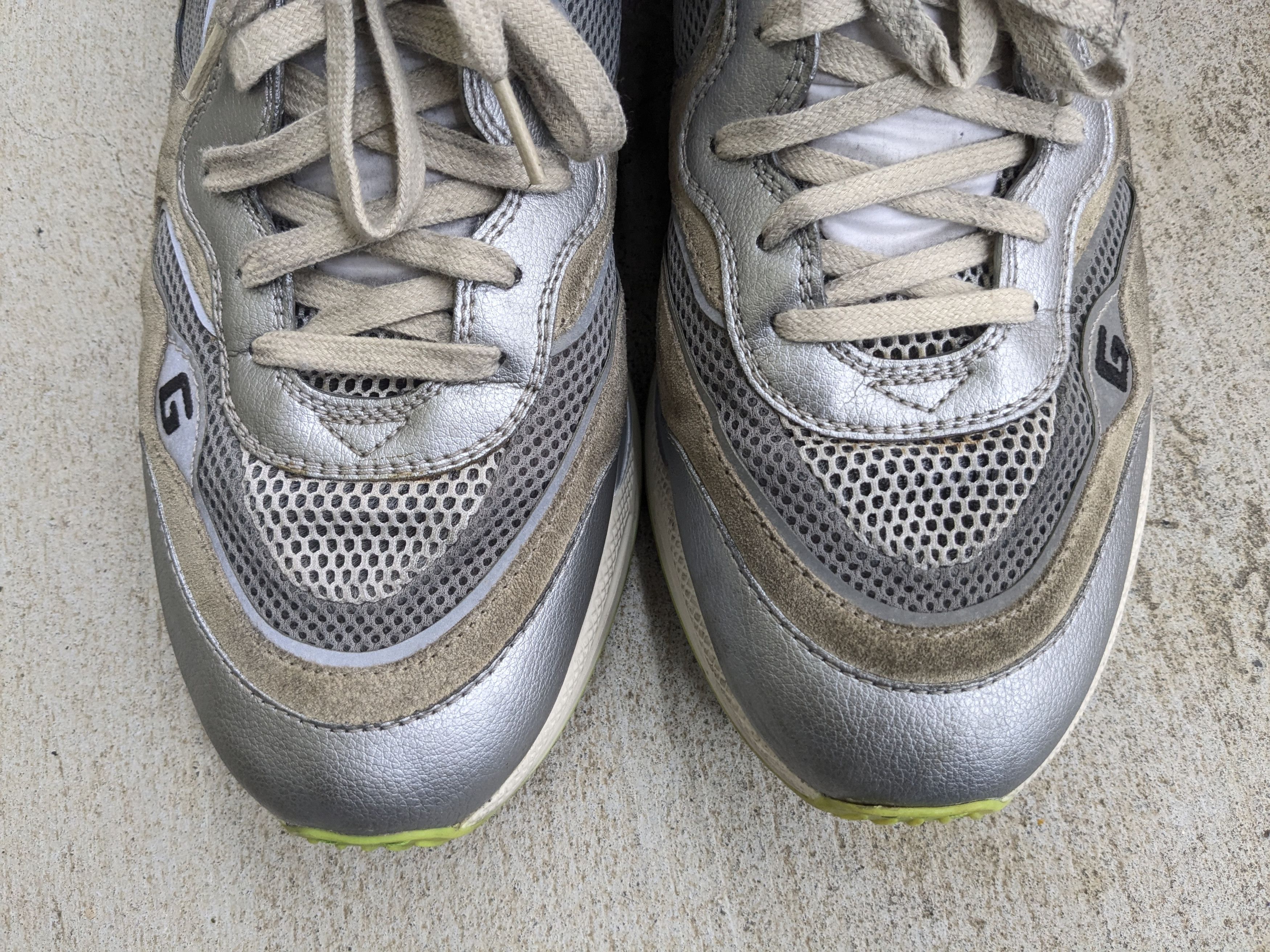 Gucci Gucci Ultrapace Sneakers Silver Green 13.5 Gray Size US 13 / EU 46 - 5 Thumbnail