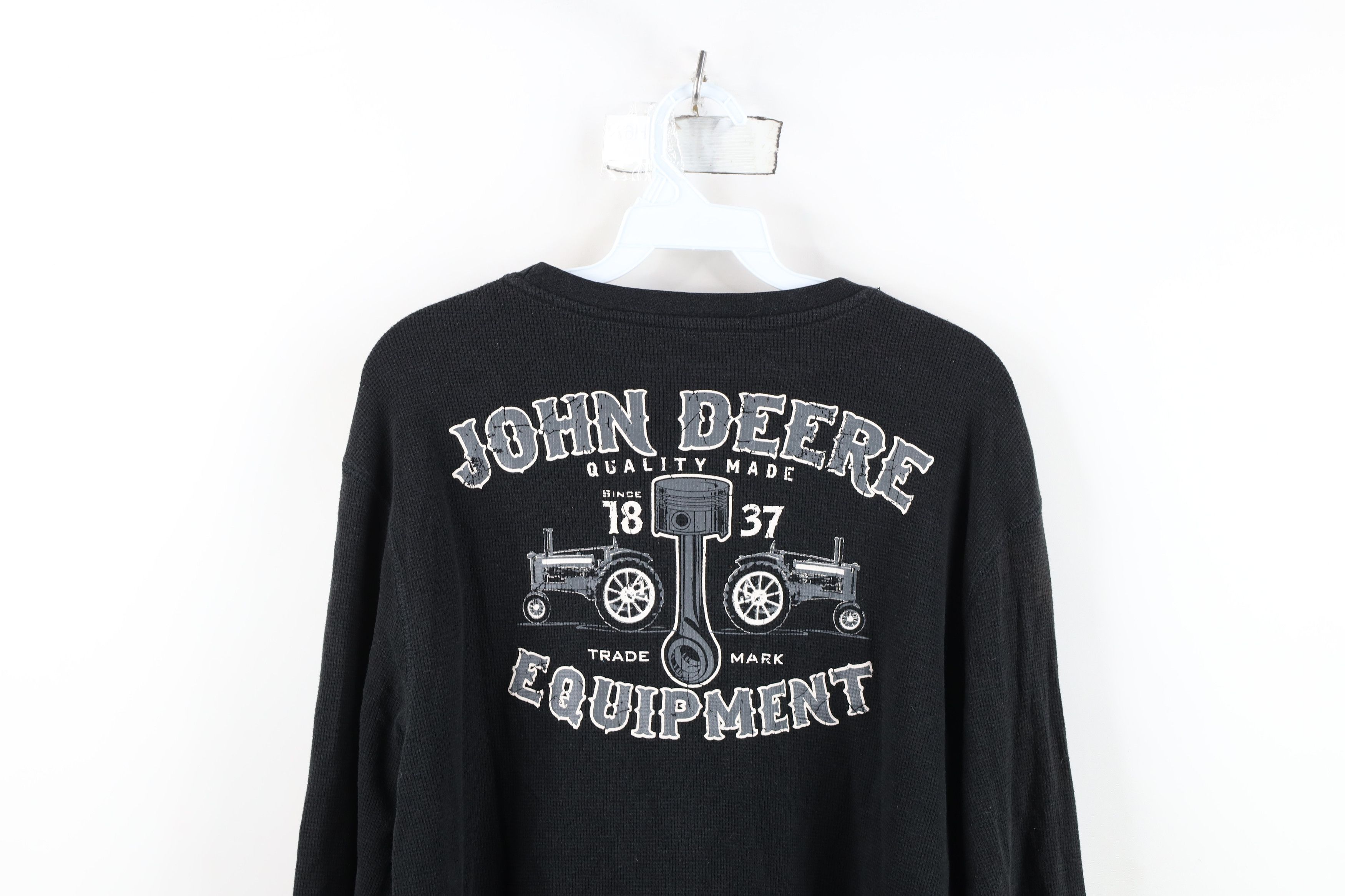 John Deere Vintage Y2K John Deere Tractors Thermal Waffle Knit T-Shirt Size US L / EU 52-54 / 3 - 14 Thumbnail
