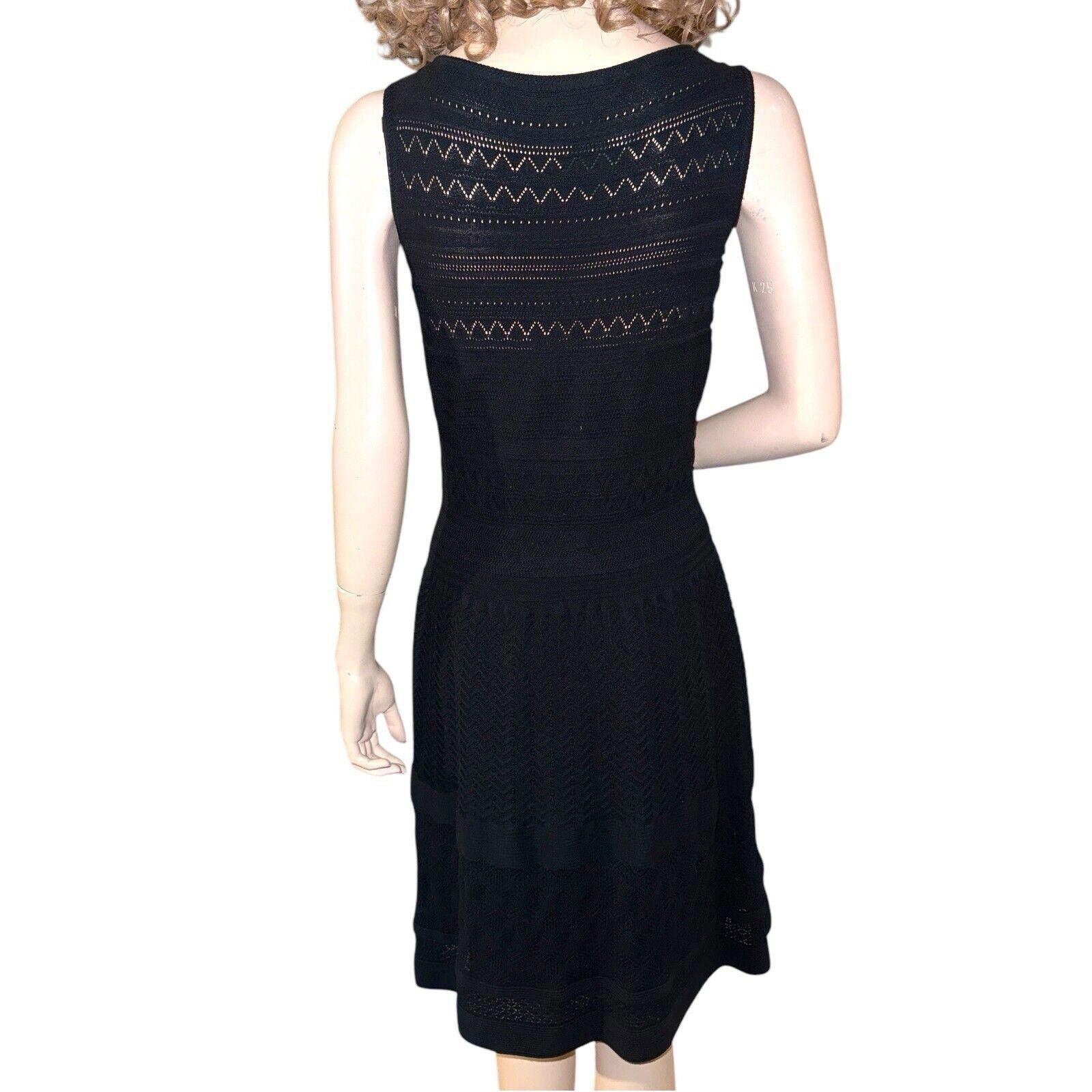 Polo Ralph Lauren NWT Ralph Lauren Black Pointelle Knit Sweater LBD Dress Sz M Size M / US 6-8 / IT 42-44 - 6 Thumbnail