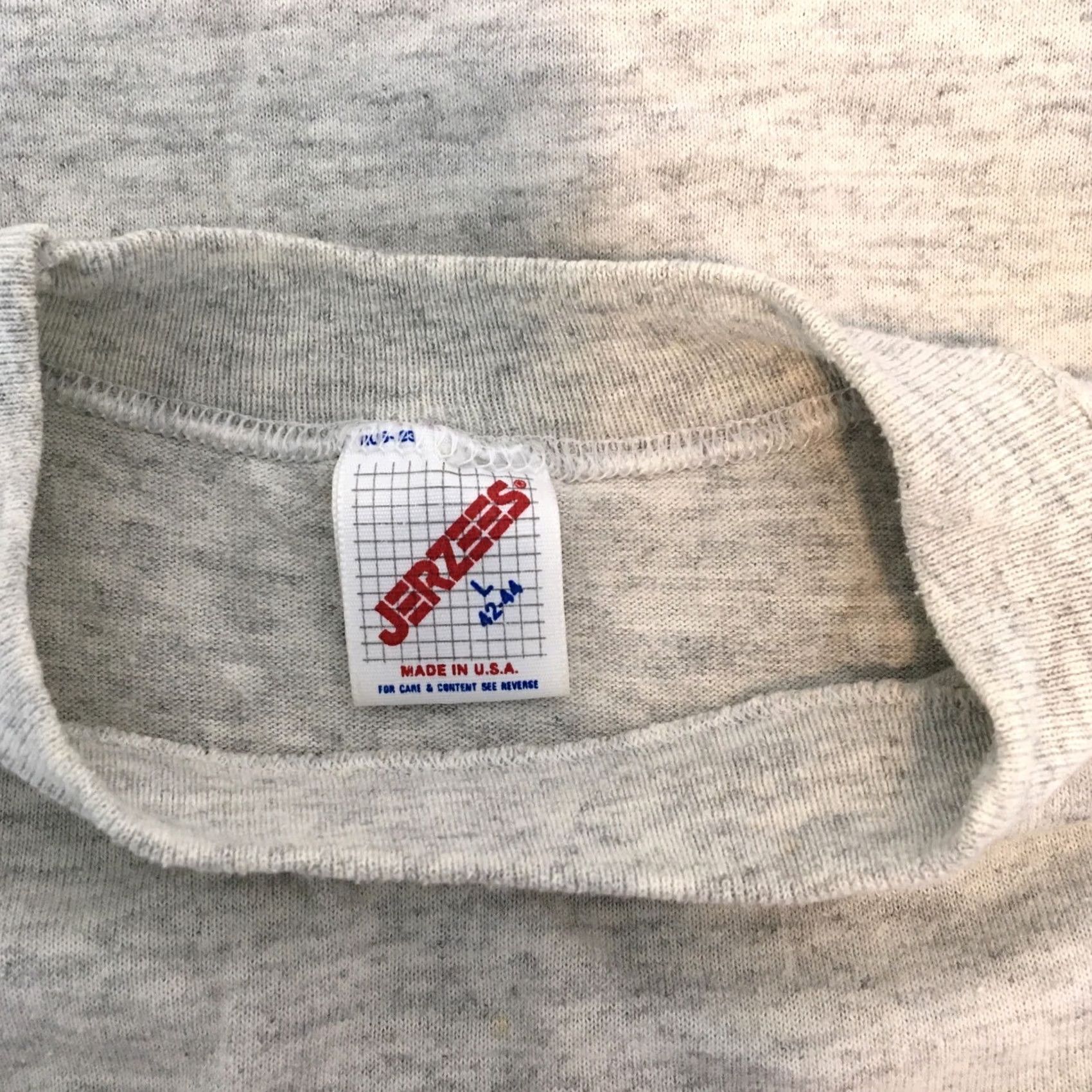 Jerzees 90s Jersey Shirt Vintage Graphic Print Heather Gray L Size Size US L / EU 52-54 / 3 - 6 Thumbnail