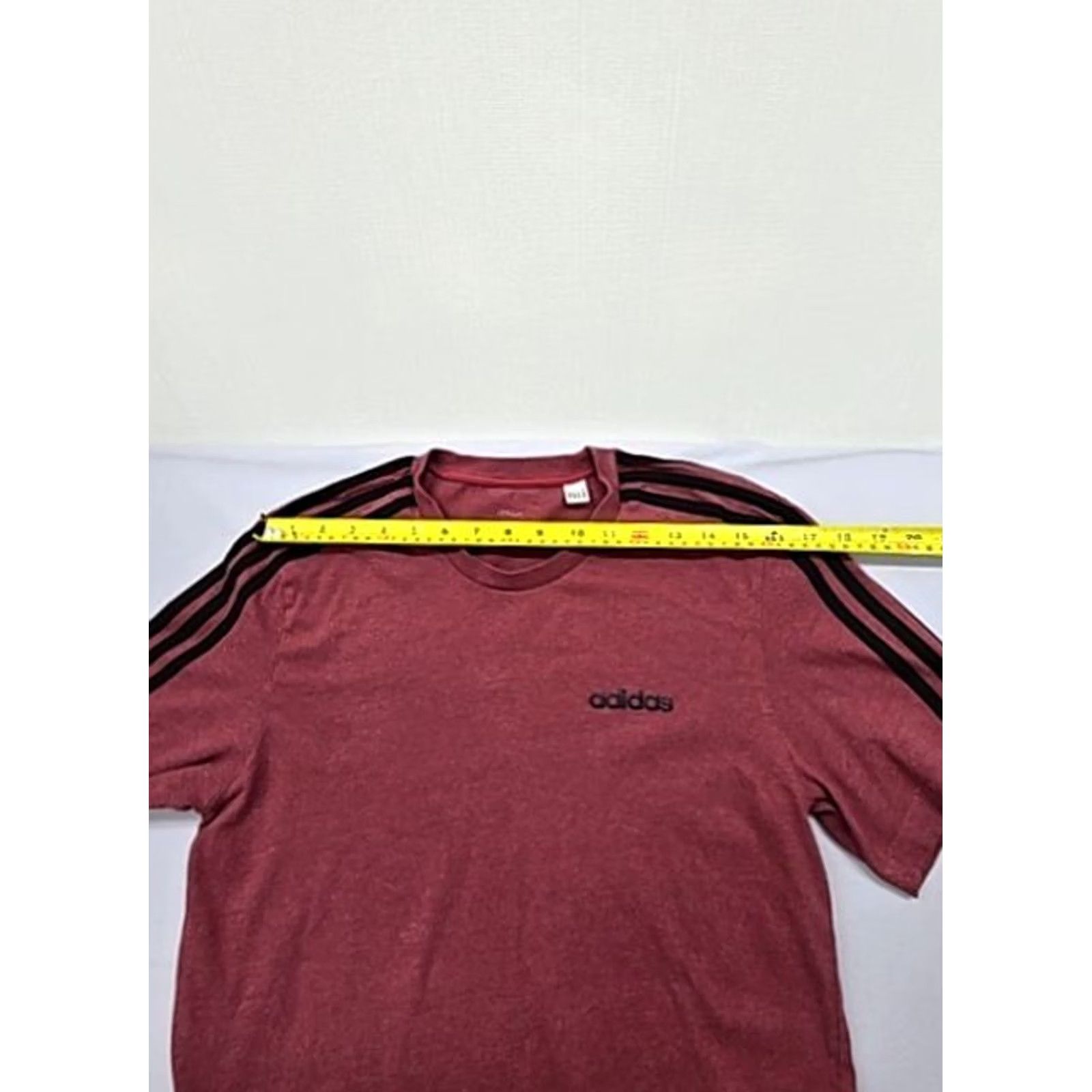 Adidas Adidas Men’s Burgundy 3 Stripes T-Shirt M Short Sleeve Crew Regular Mens Size US M / EU 48-50 / 2 - 5 Thumbnail