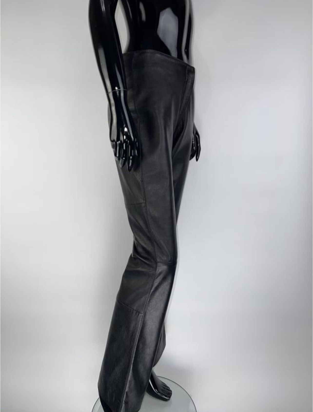 Vintage Ottavio Piragino Milano Women's Leather Pants Black Size S Size 27" / US 4 / IT 40 - 2 Thumbnail