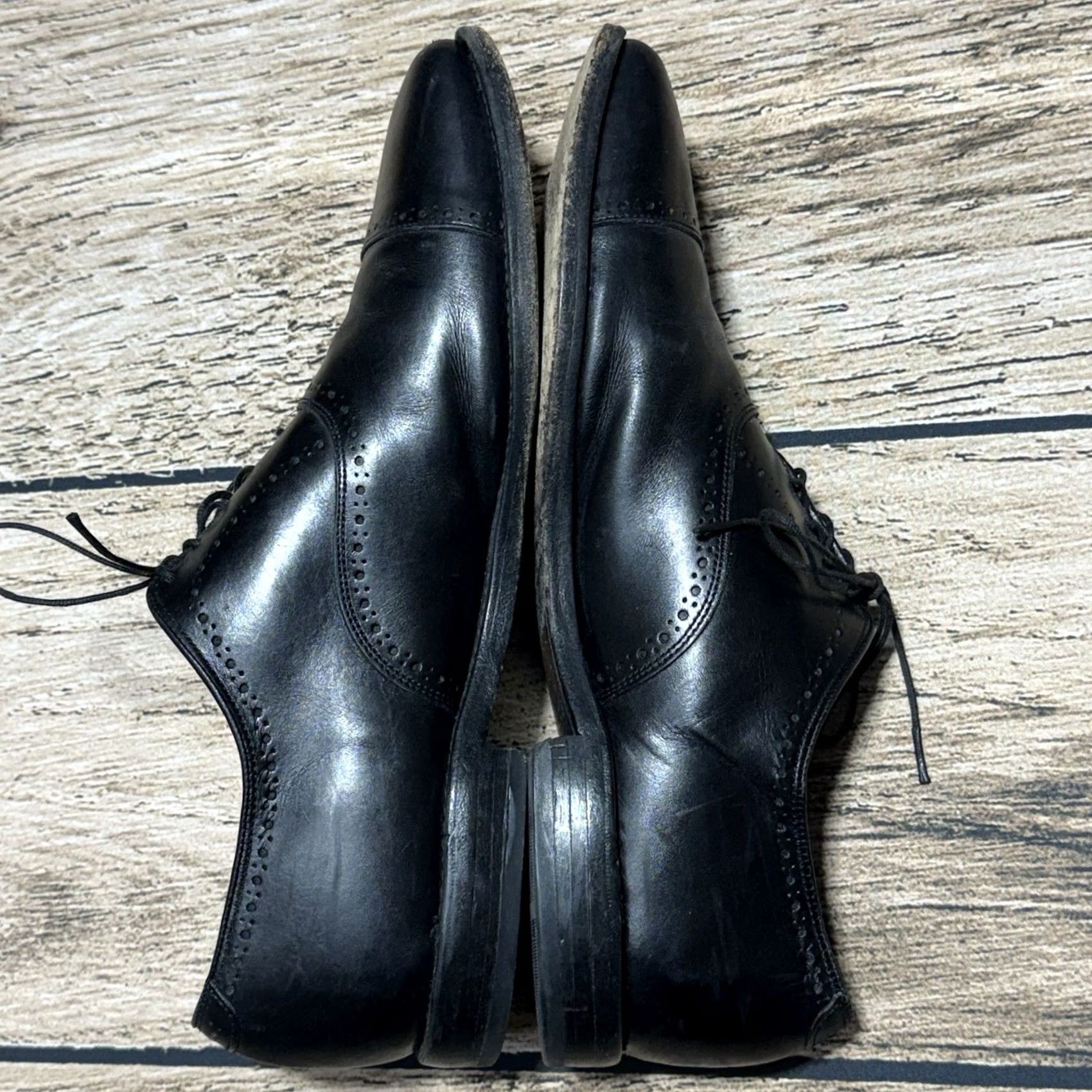 Allen Edmonds Allen Edmonds Dress Shoes Mens 13 D Black Leather Hale Derby Cap Toe Laceup 5958 Size ONE SIZE - 7 Thumbnail