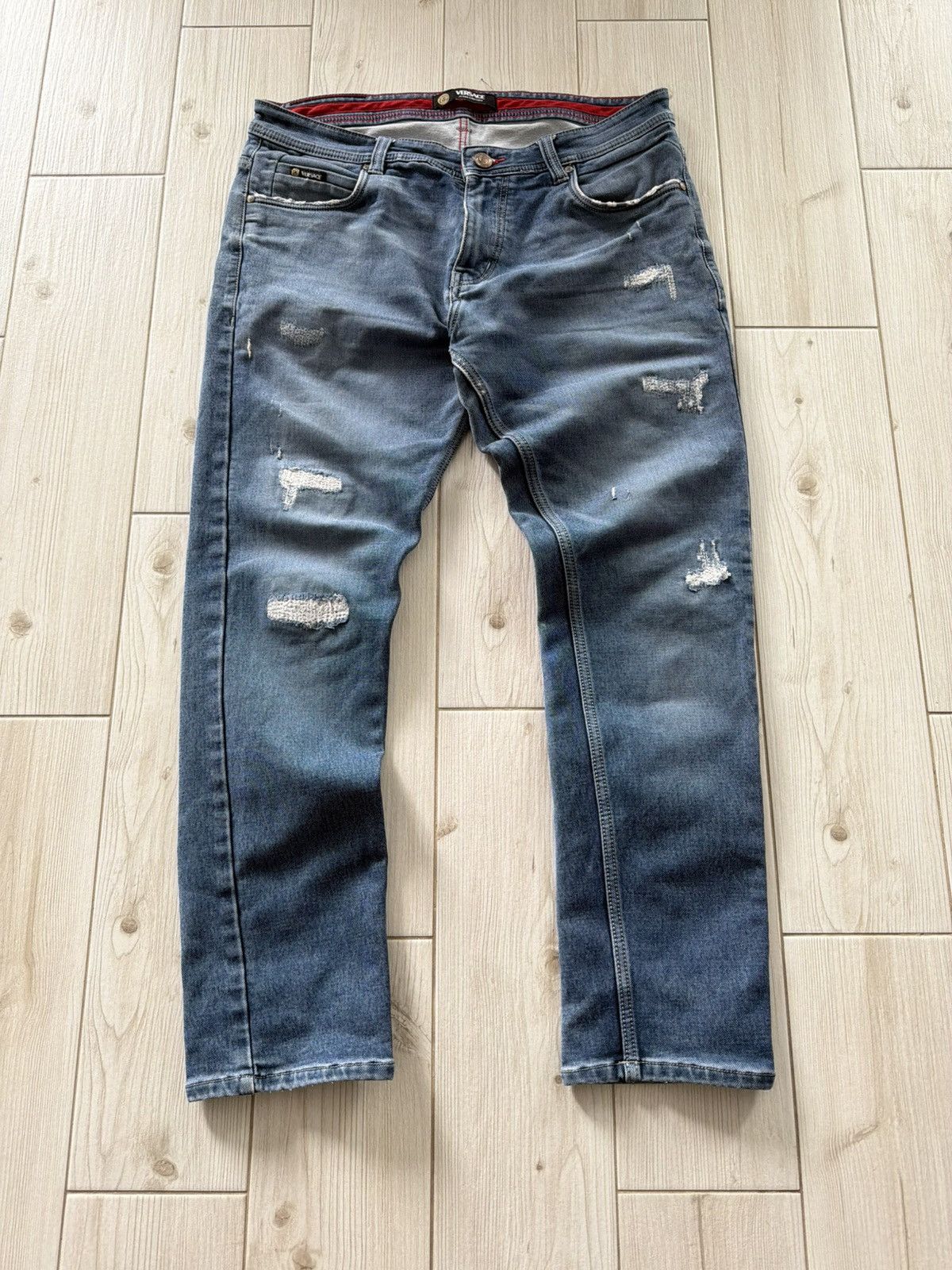 Versace Vintage Versace Classic Big Logo Baggy Jeans 90s Size US 36 / EU 52 - 6 Thumbnail