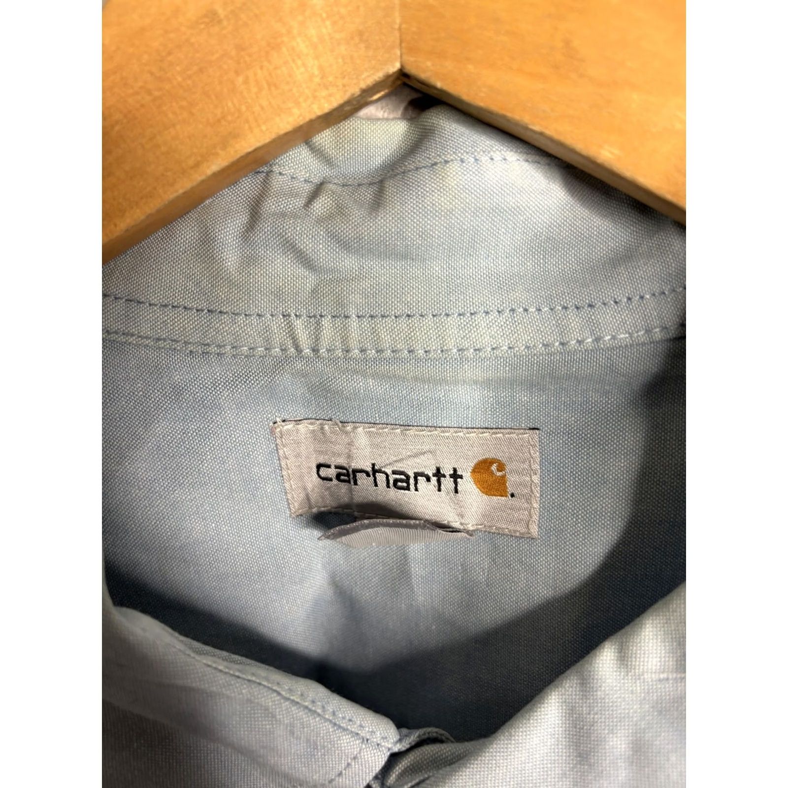 Carhartt Carhartt Shirt Mens 2XL Light Blue Button Down Long Sleeve Workwear S202 CBL Size US XXL / EU 58 / 5 - 4 Thumbnail