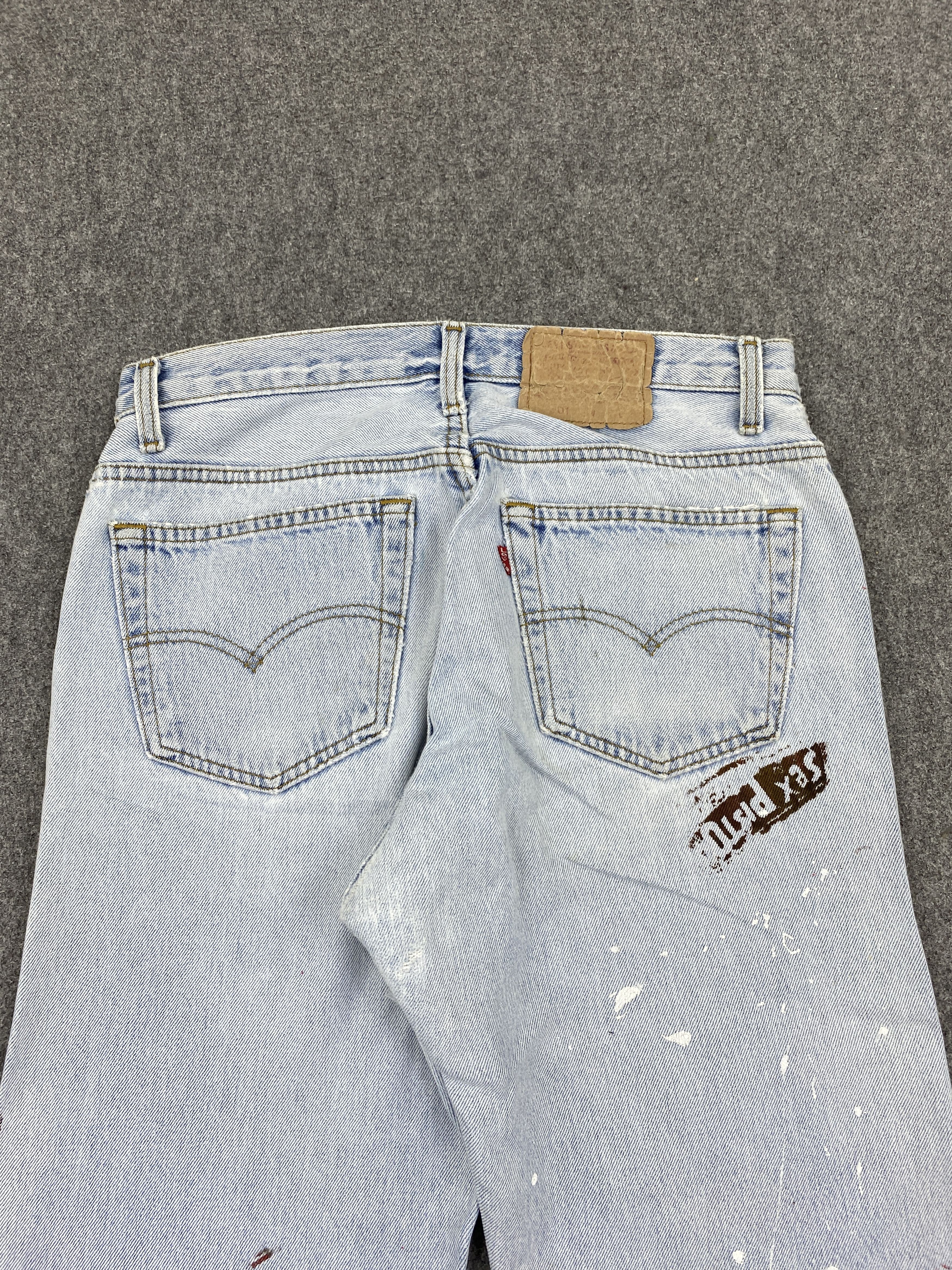 Levi's Vintage 80s Levis 501 Sex Pistols Custom Made Jeans DP2724 Size US 30 / EU 46 - 4 Thumbnail