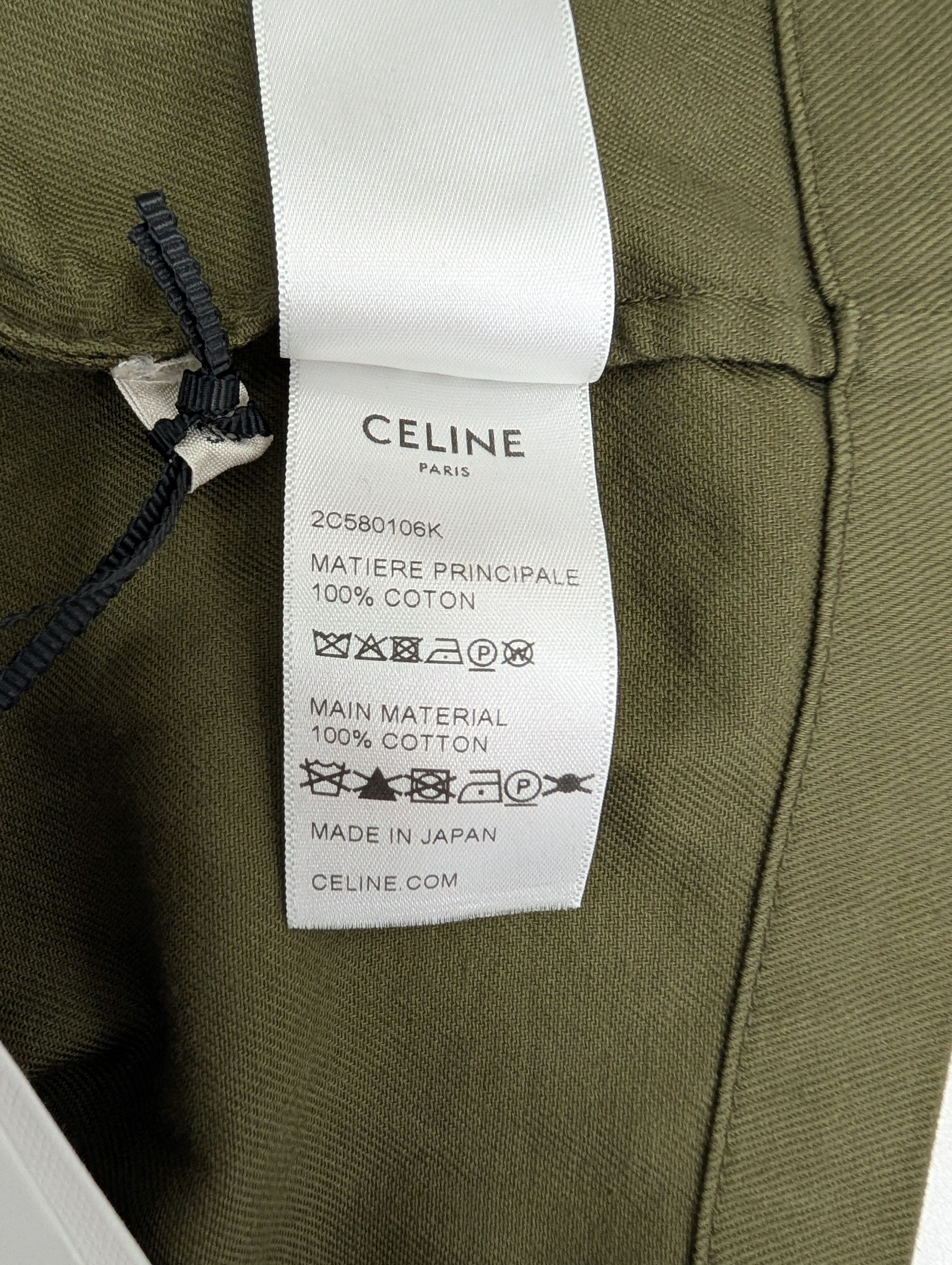 Celine Khaki Short Sleeve Shirt With Logo Buttons Size S / US 4 / IT 40 - 8 Thumbnail