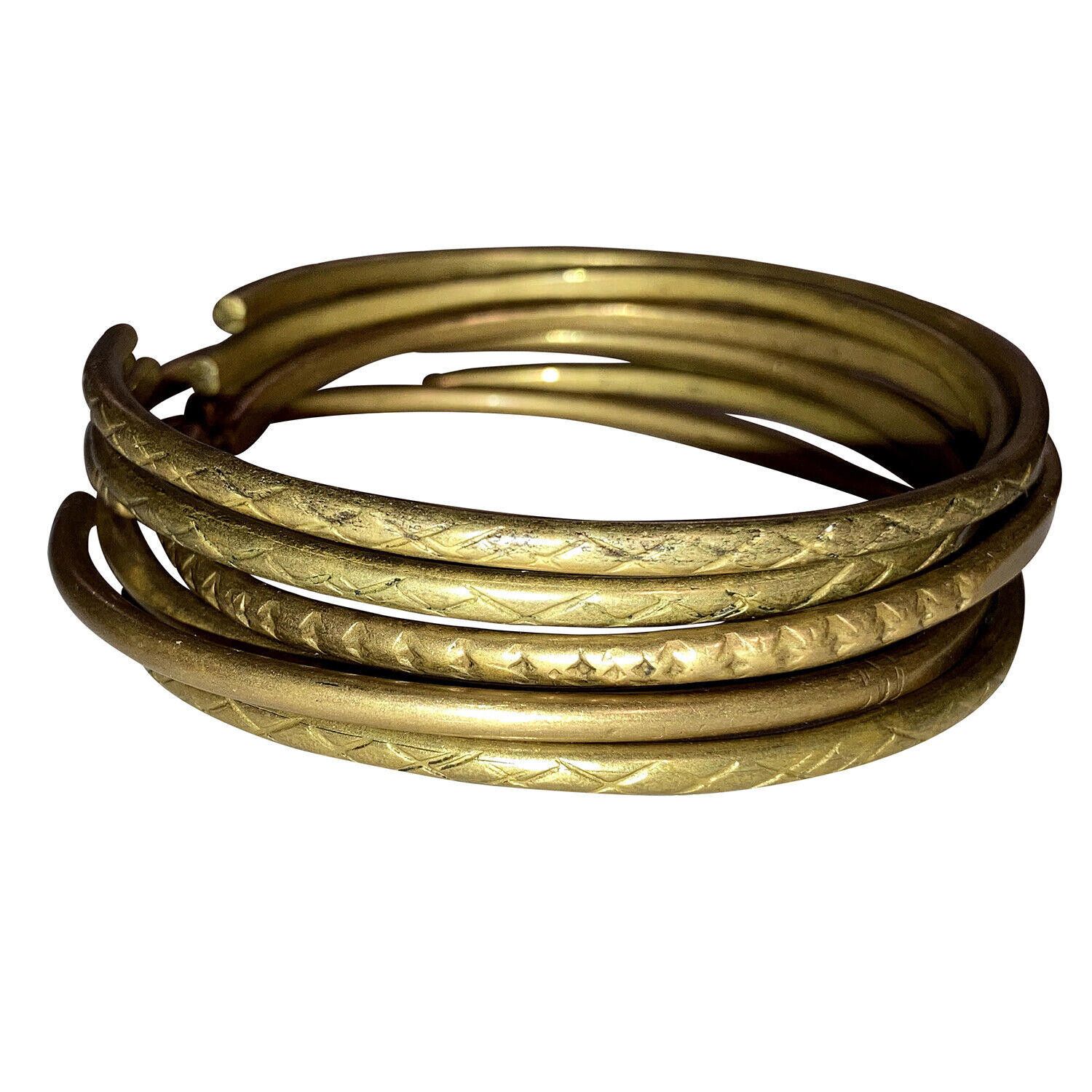 Designer Southeast Asian Etched Brass Bangle Set Size ONE SIZE - 2 Thumbnail