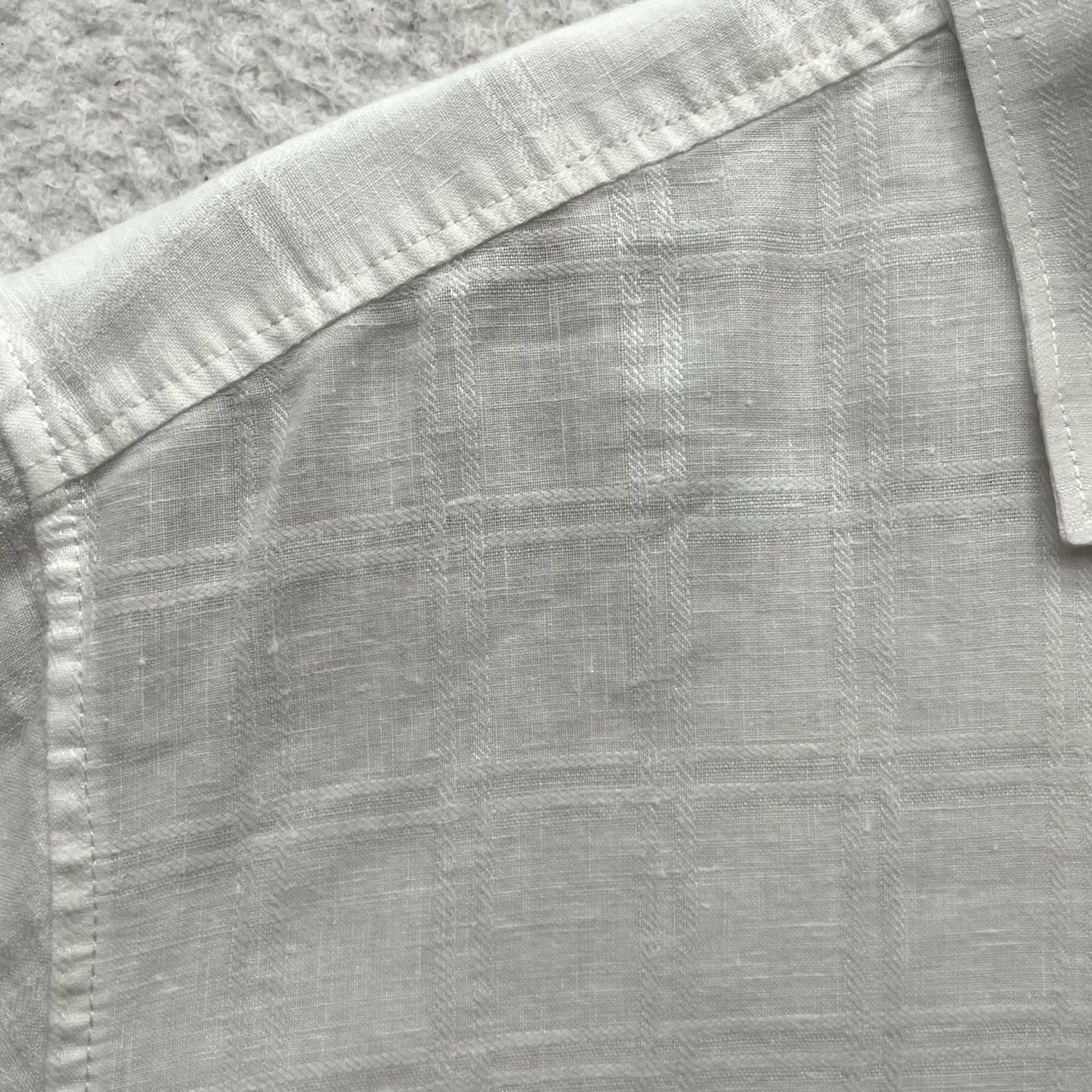 Tommy Bahama Tommy Bahama Shirt Mens XL White Grid Check Linen Blend Resort Relax Casual Dad Shirt Size US XL / EU 56 / 4 - 4 Thumbnail
