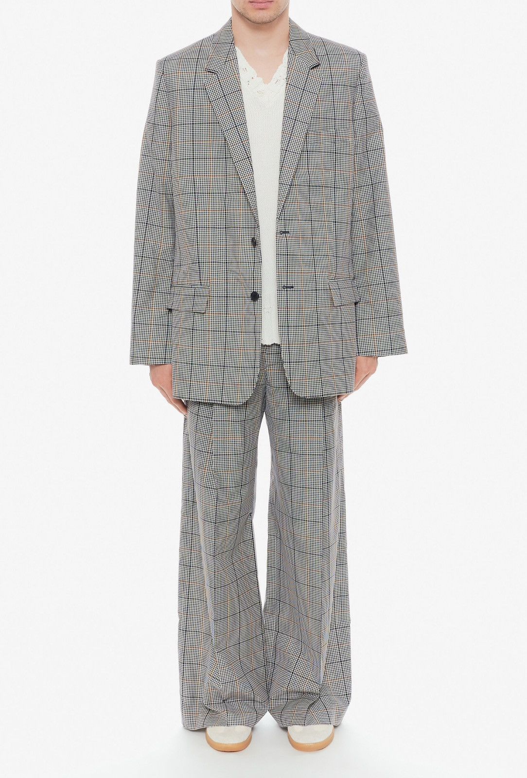 Marni Last Size Marni Grey Plaid Check Single Breast Blazer Size US L / EU 52-54 / 3 - 4 Thumbnail