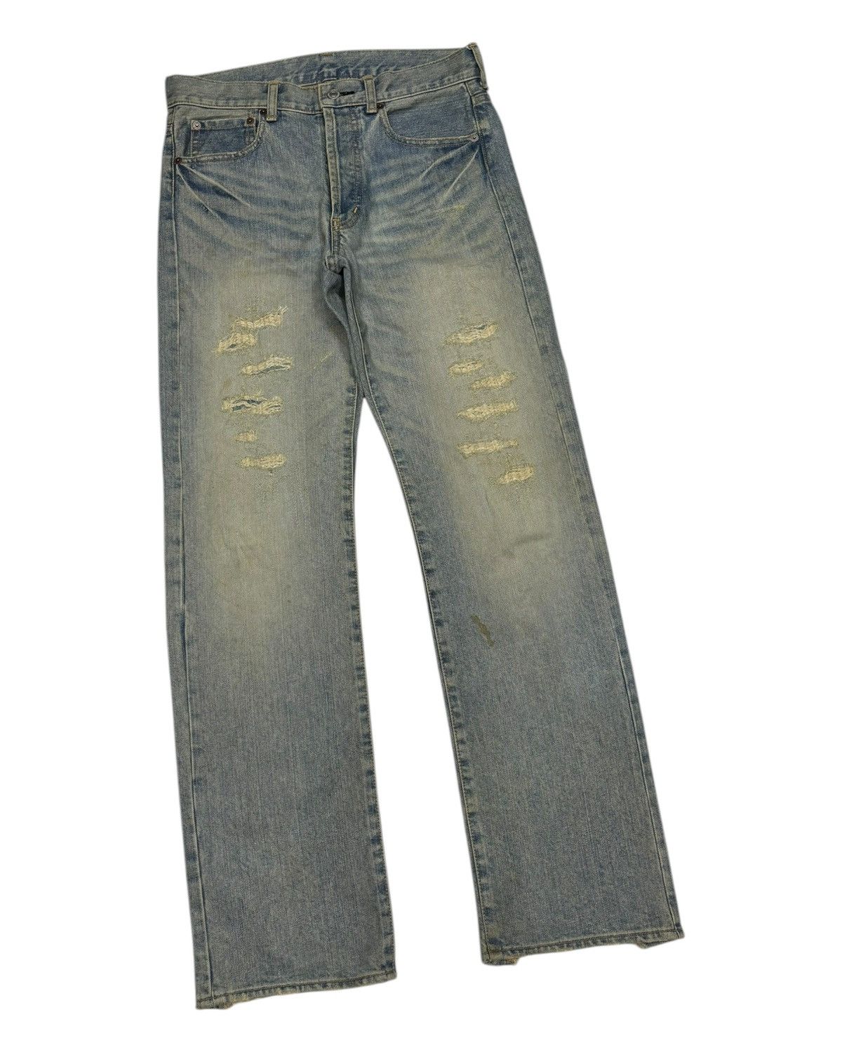 If Six Was Nine Takeo Kikuchi Mud Wash I6W9 Style Lgb Distressed Denim Jeans Size US 30 / EU 46 - 3 Thumbnail