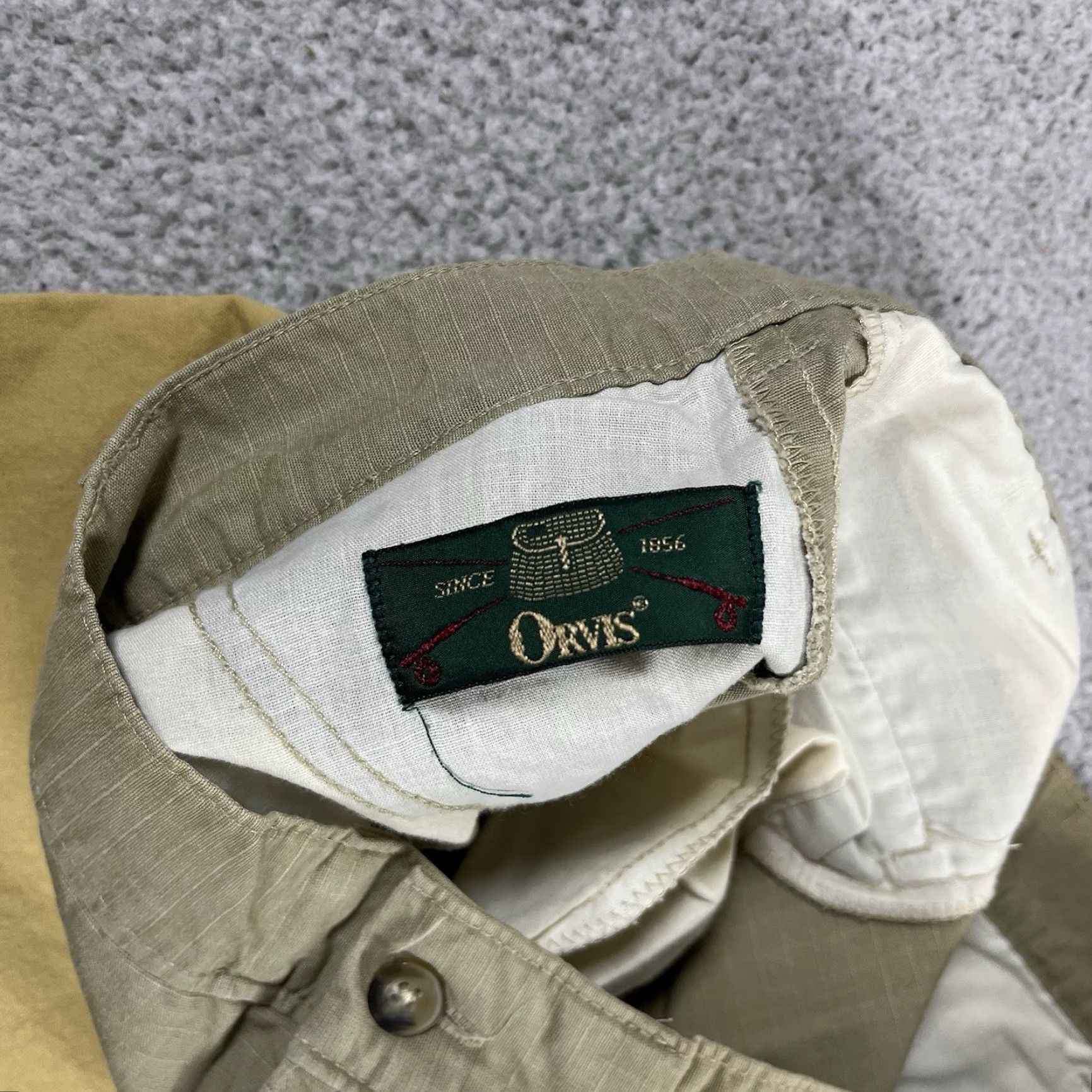Orvis Orvis Pants Mens 38x29 Hunting Brush Guard Double Knee Vintage Outdoor Canvas Khakis Adults Regular Beige Front Flat Pockets 80s 90s Nature Mens Size US 38 / EU 54 - 2 Thumbnail