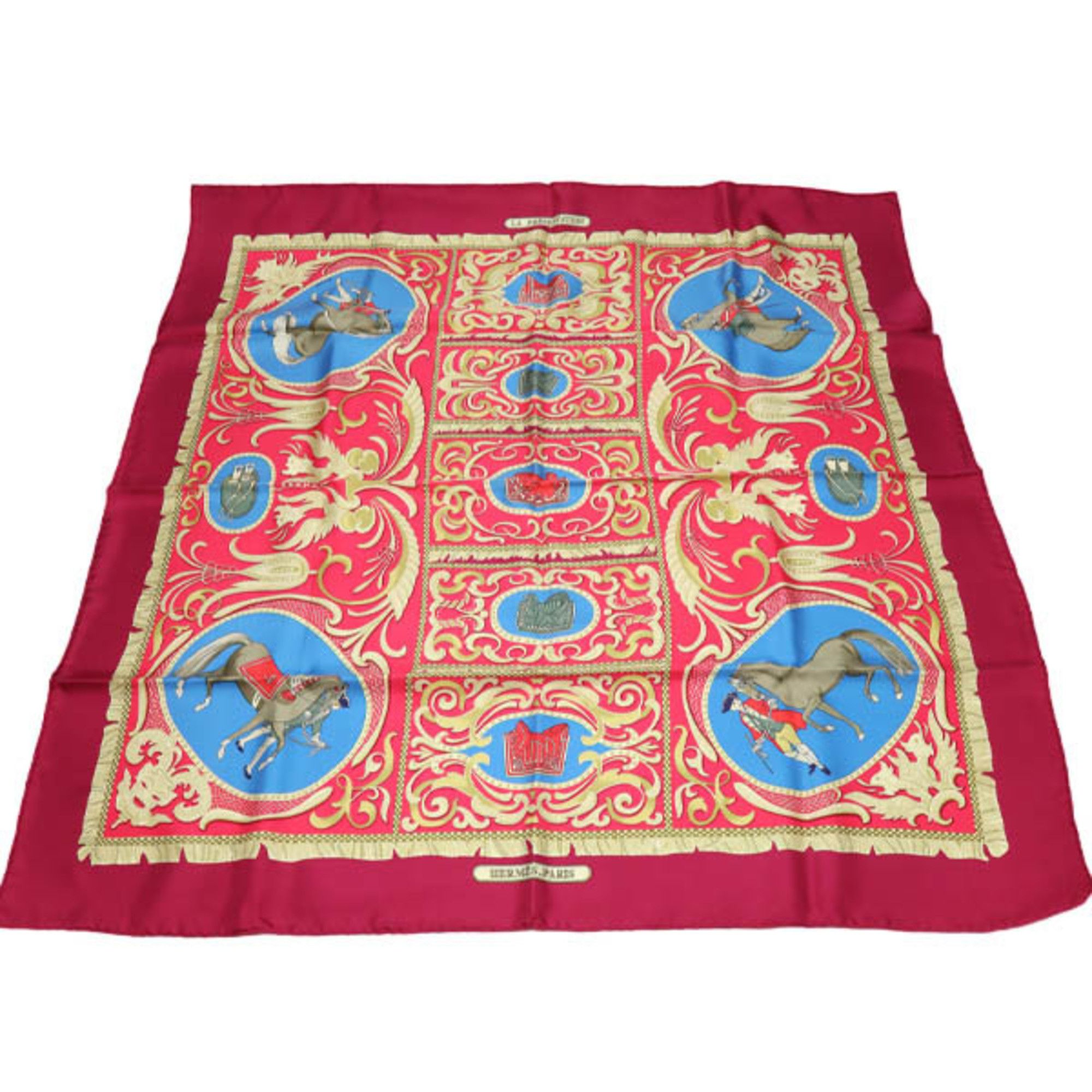 image of Hermes Kare90 Knight Carriage La Presentation Hermes Purple Scarf, Women's