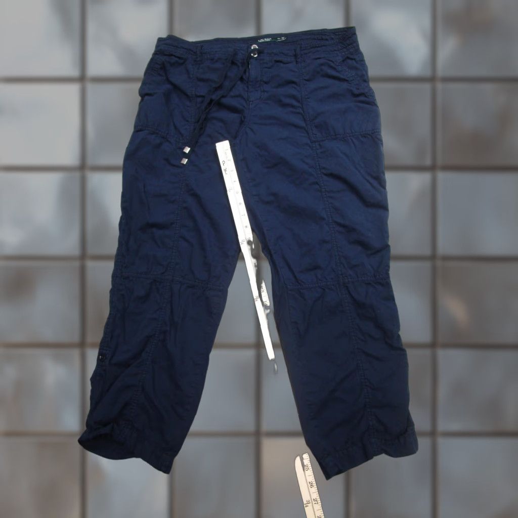 Ralph Lauren Lauren Ralph Lauren Pants Womens 16W Navy Blue Cargo Cropped Lightweight Cotton Size 38" / US 16 / IT 52 - 1 Thumbnail