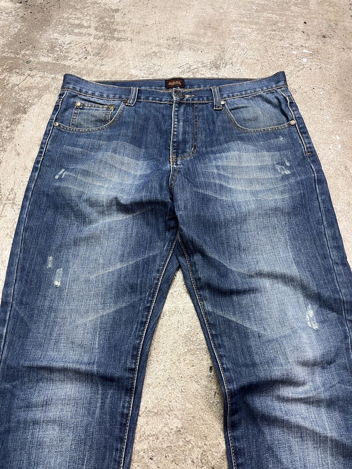 Christian Audigier 2000s VON DUTCH FADED DENIM PANTS - LOT № 3152 Size US 32 / EU 48 - 2 Thumbnail