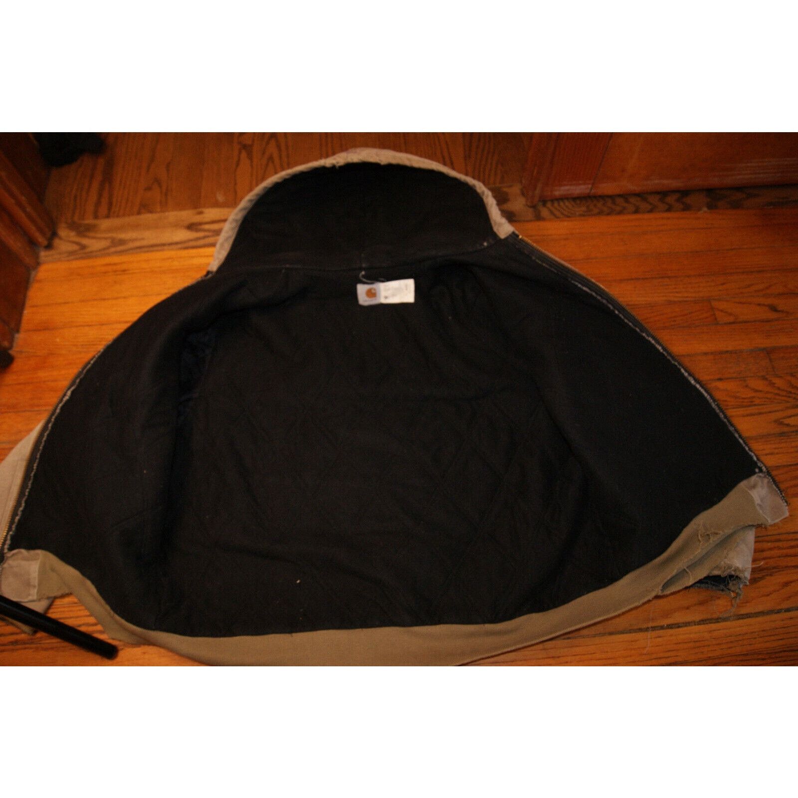 Carhartt VTG Carhartt Hooded Fleece Lined Canvas Coat XL Distress USA Size US XL / EU 56 / 4 - 13 Thumbnail