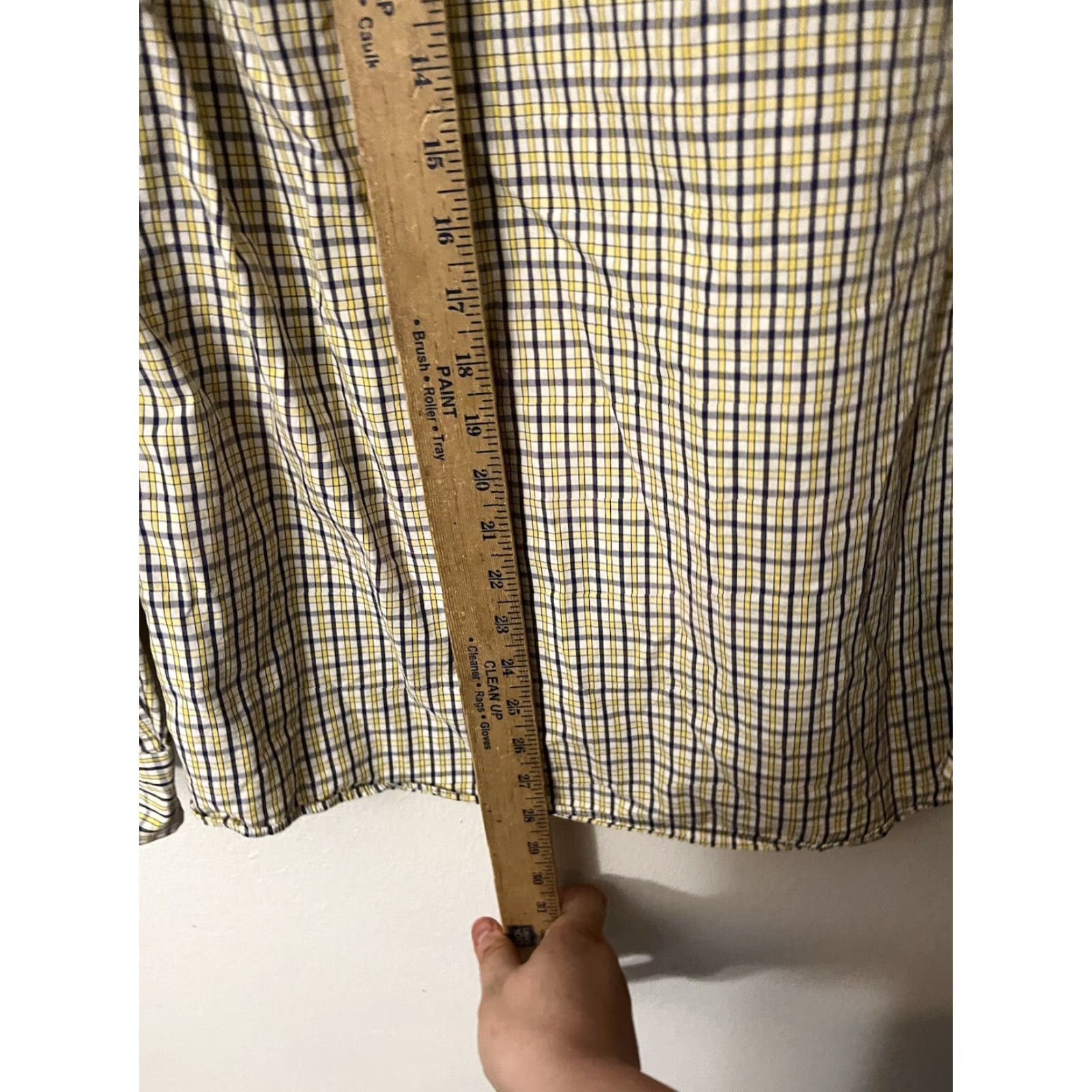 Tommy Hilfiger Tommy Hilfiger Slim Fit Yellow Plaid Button-Down Long Sleeve Shirt 16 Mens Size US L / EU 52-54 / 3 - 4 Thumbnail