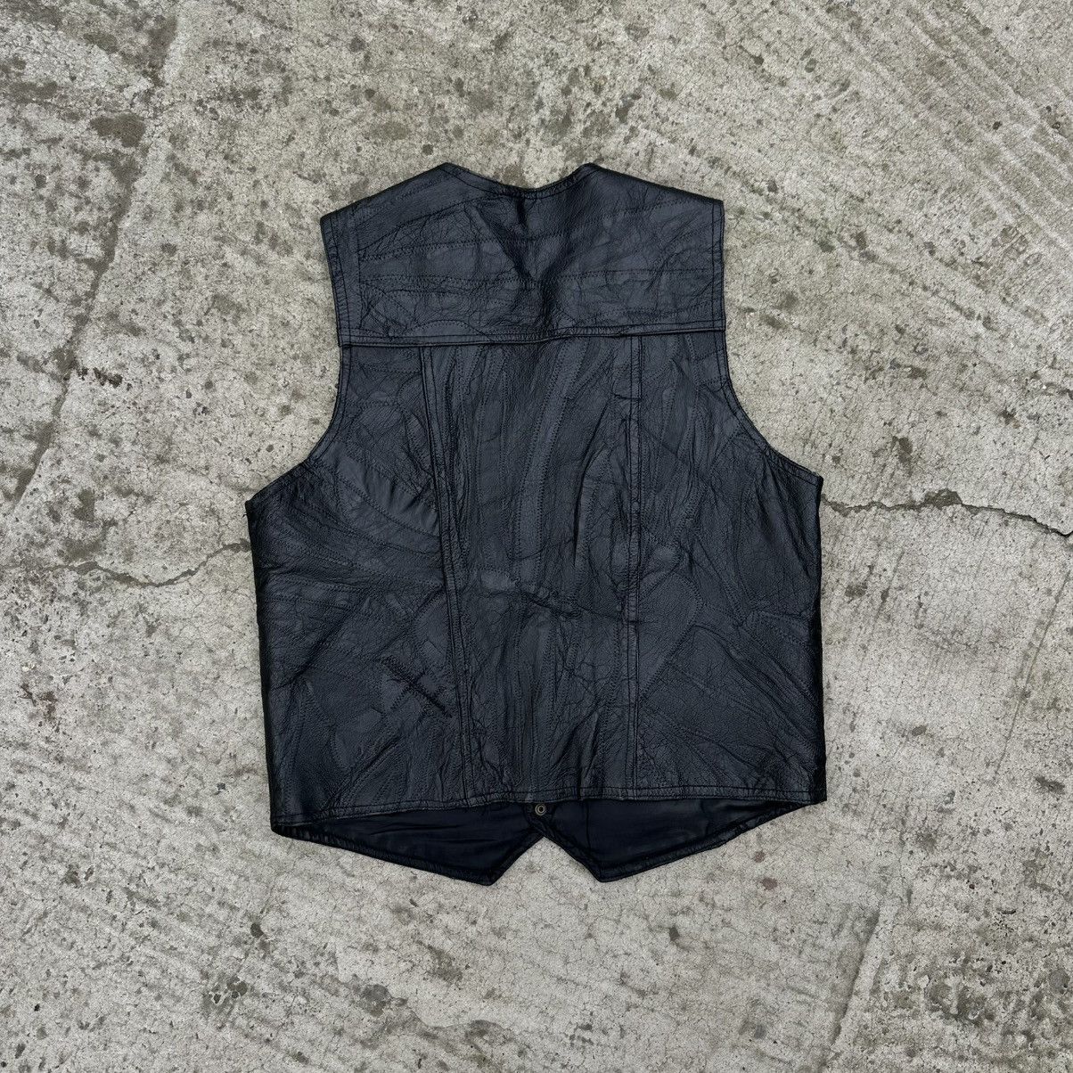 Genuine Leather Vintage Leather Vest Custom Genuine Leather Y2K 00s USA Size US L / EU 52-54 / 3 - 3 Thumbnail