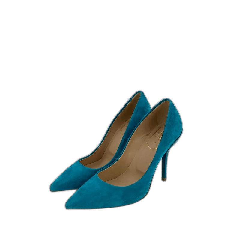 Roger Vivier Roger Vivier Blue Suede High Heels Size US 8 / IT 38 - 1 Thumbnail