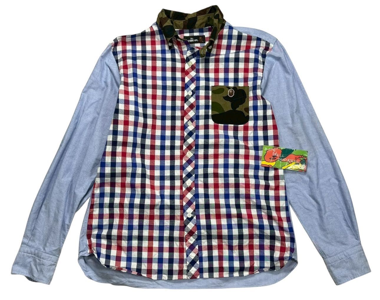 Bape BAPE HEAD check Long shirt Size US L / EU 52-54 / 3 - 1 Thumbnail