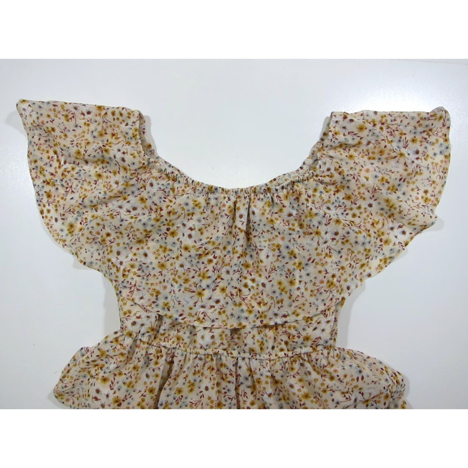 Vintage Mimi Chica Yellow Pink Blue Floral Off Shoulder Ruffle Sun Dress Women Small Size S / US 4 / IT 40 - 8 Thumbnail