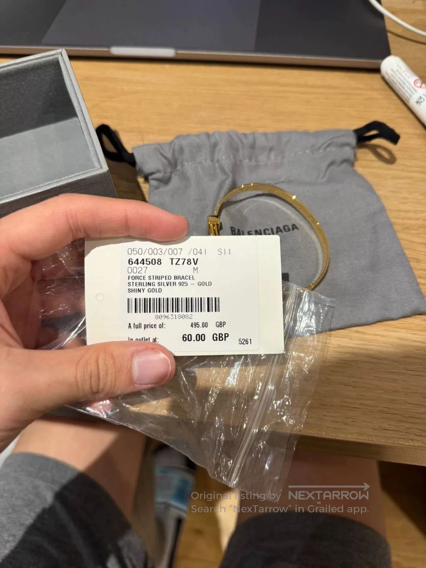 Balenciaga Balenciaga FORCE Gold Adjustable Bracelet. Size ONE SIZE - 5 Thumbnail
