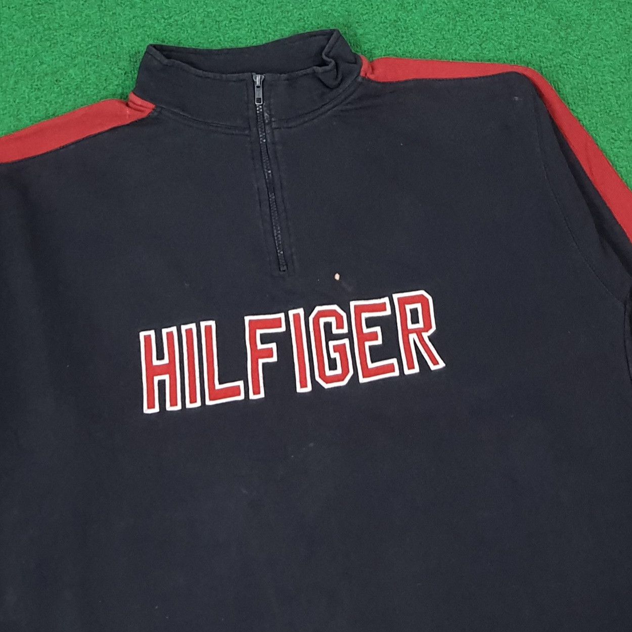 Tommy Hilfiger Vintage Tommy Jeans Hilfiger Half Zipper Sweatshirt C273N28 Size US XL / EU 56 / 4 - 2 Thumbnail