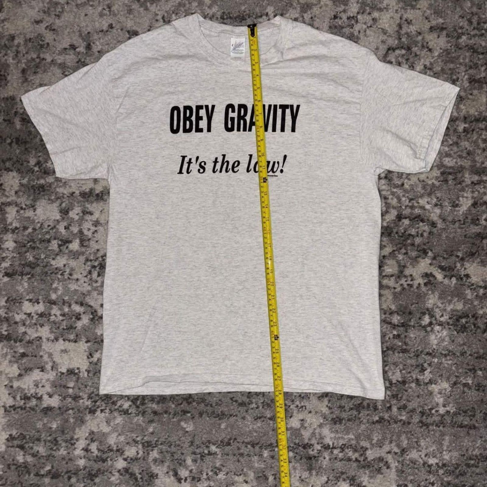 Vintage Y2K Obey Gravity, It's The Law! Funny Shirt Size US L / EU 52-54 / 3 - 5 Thumbnail