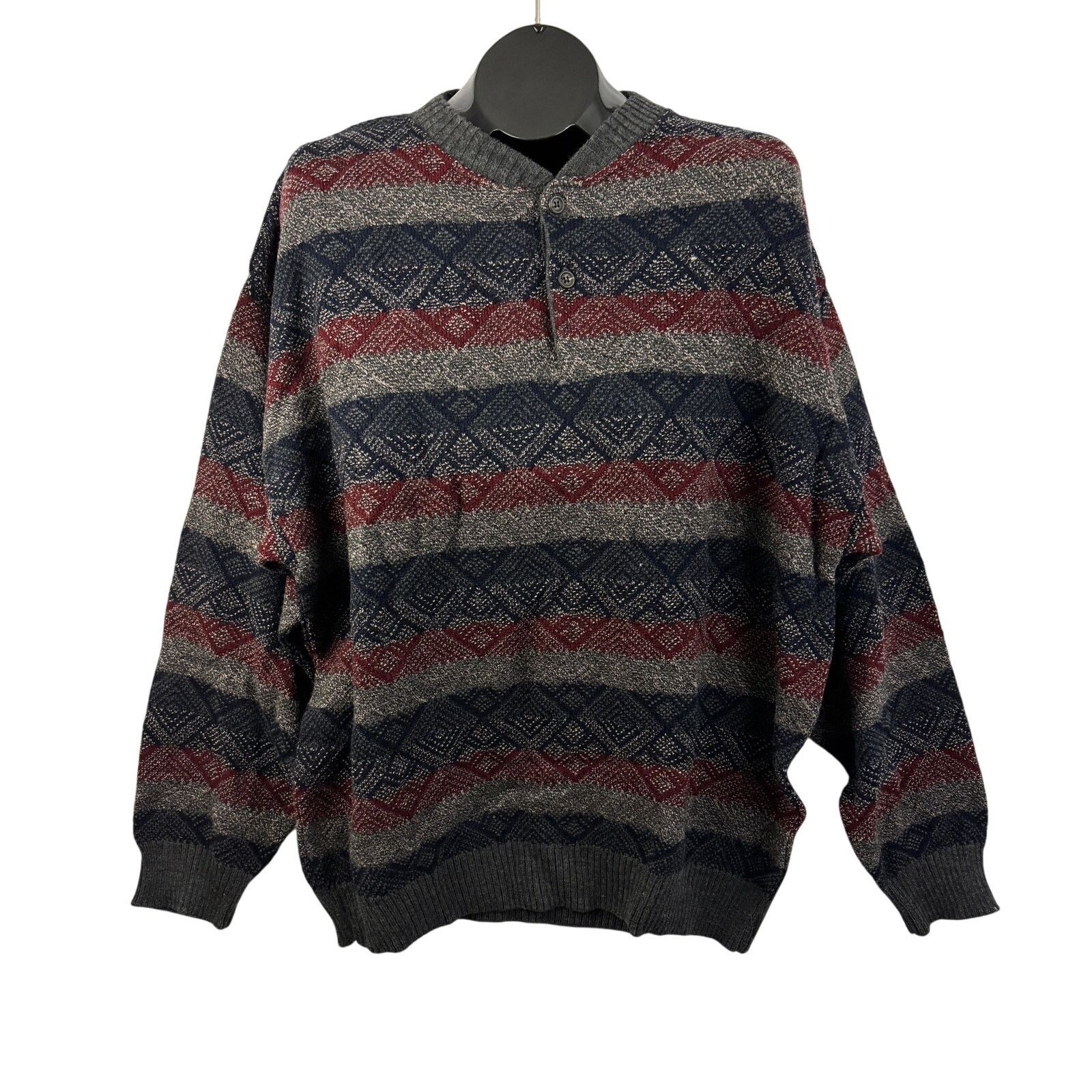 Van Heusen Vtg Van Heusen Knit Sweater XL NWT Geometric Crewneck 90s Size US XL / EU 56 / 4 - 1 Thumbnail
